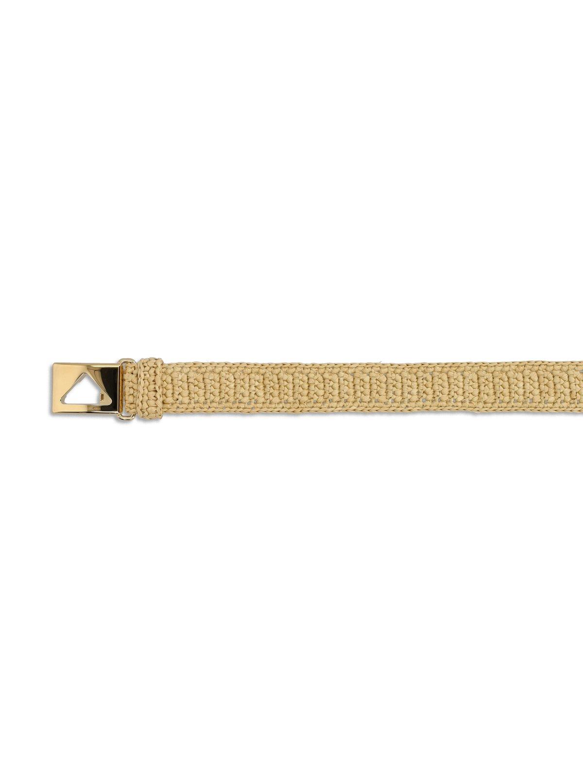 Shop Prada Enamel-logo Clasp Fastened Belt In Beige