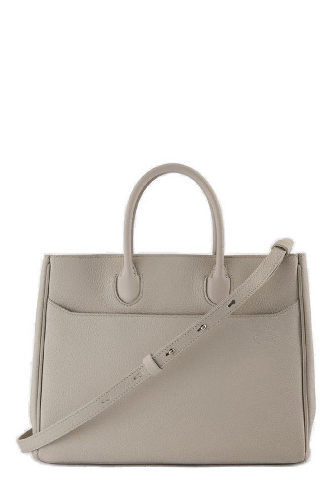 Burberry Small Rocking Horse Top Handle Bag In Beige