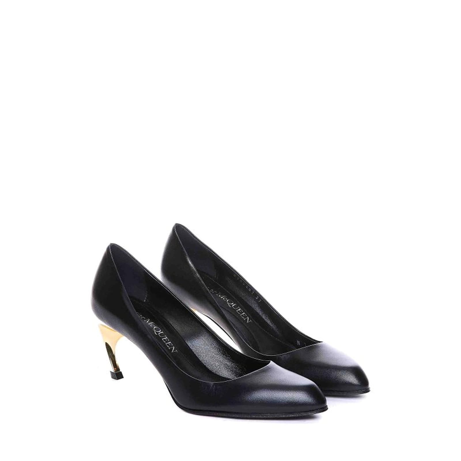 Shop Alexander Mcqueen Armadillo Leather Pumps In Black