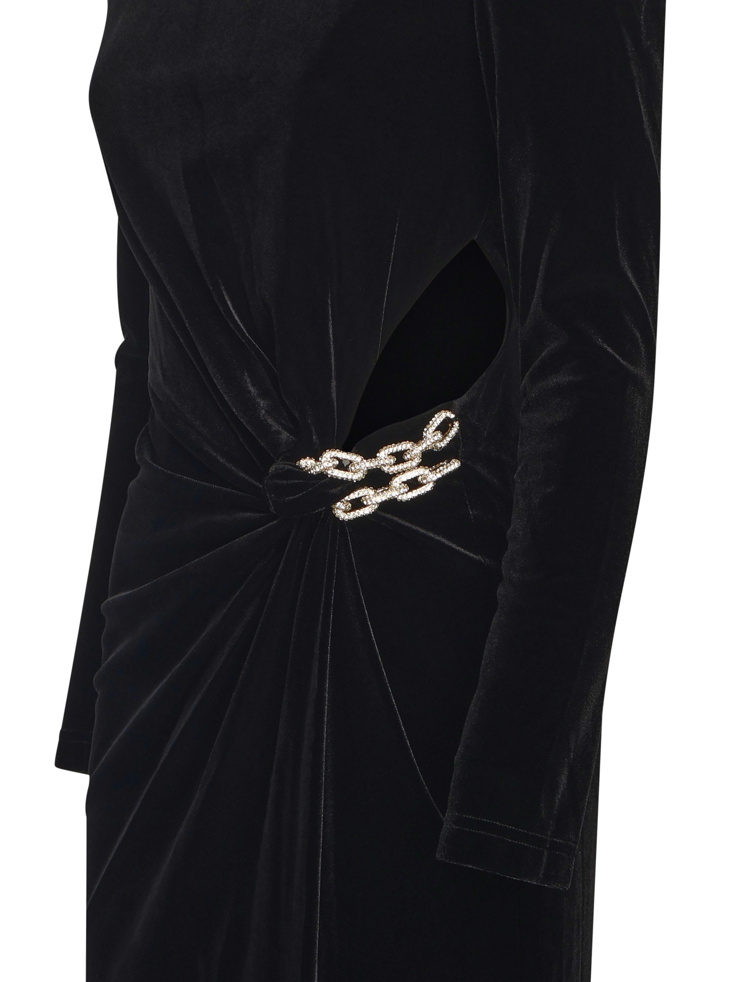 Self-portrait Black Velvet Embellished Midi Dress Clothing In Black