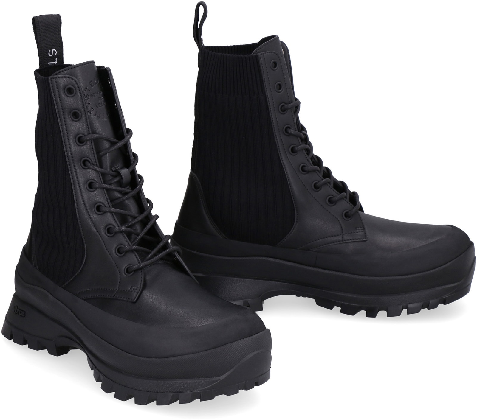 Shop Stella Mccartney Trace Chelsea Combat Boots In Black
