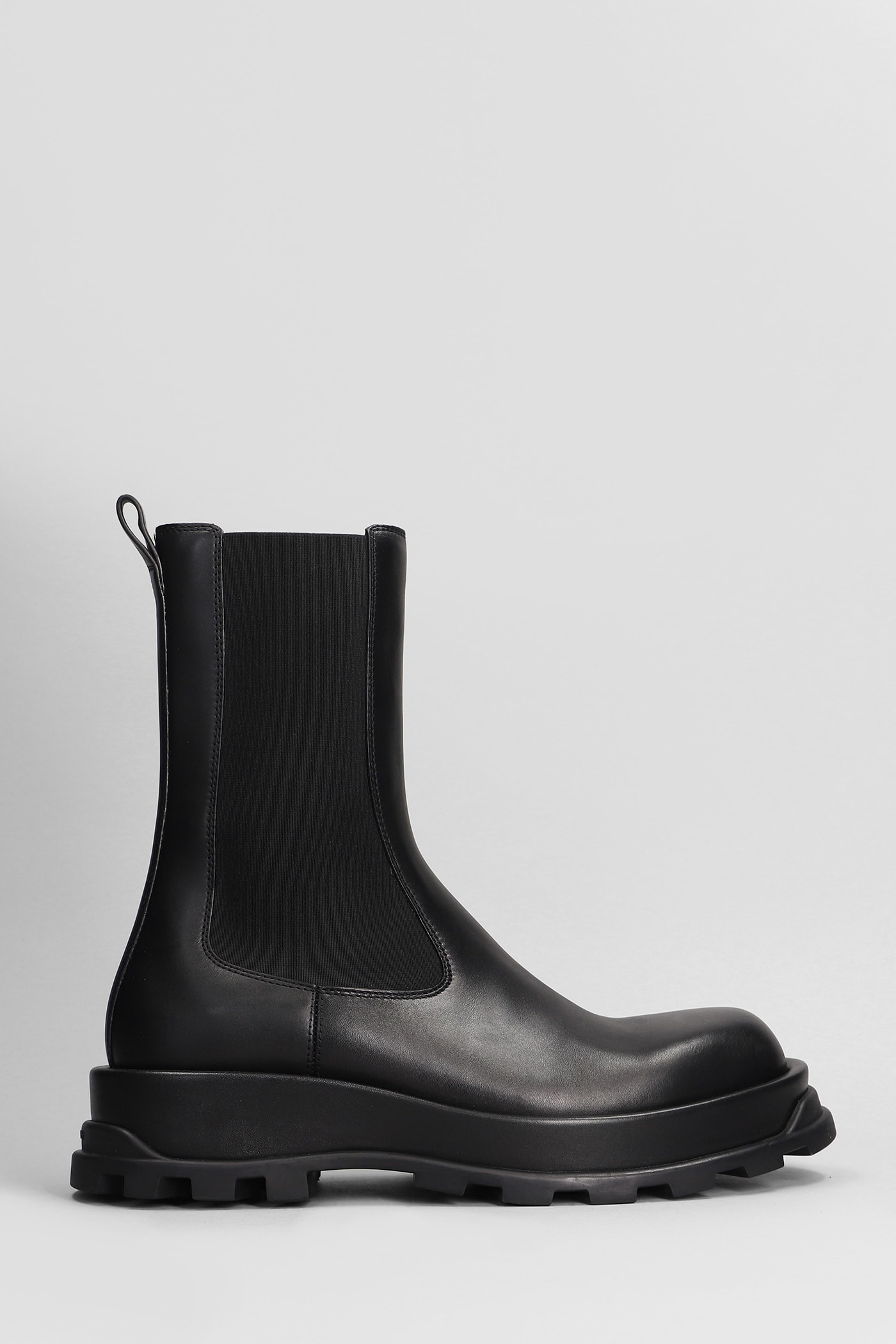 Shop Jil Sander Ankle Boots In Black Leather