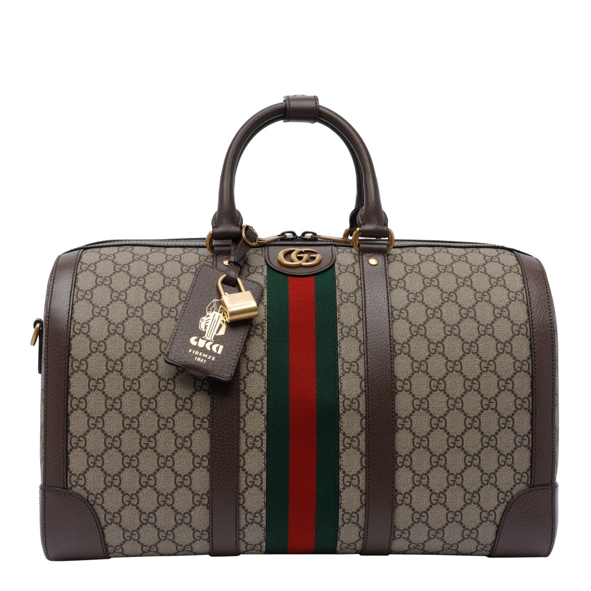 Shop Gucci Savoy Duffle Bag In Brown