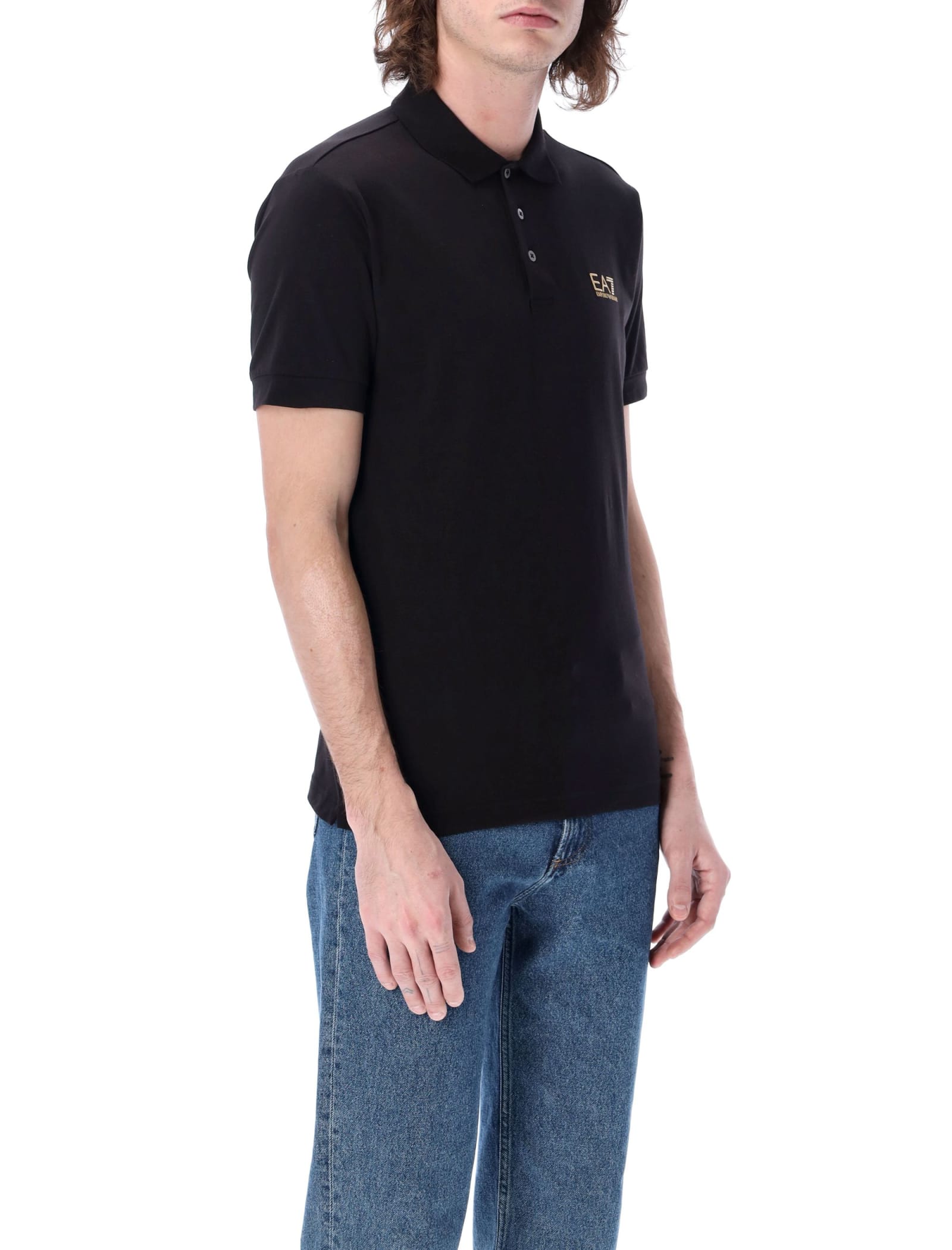 Ea7 Core Identity Stretch-cotton Polo Shirt In 0208