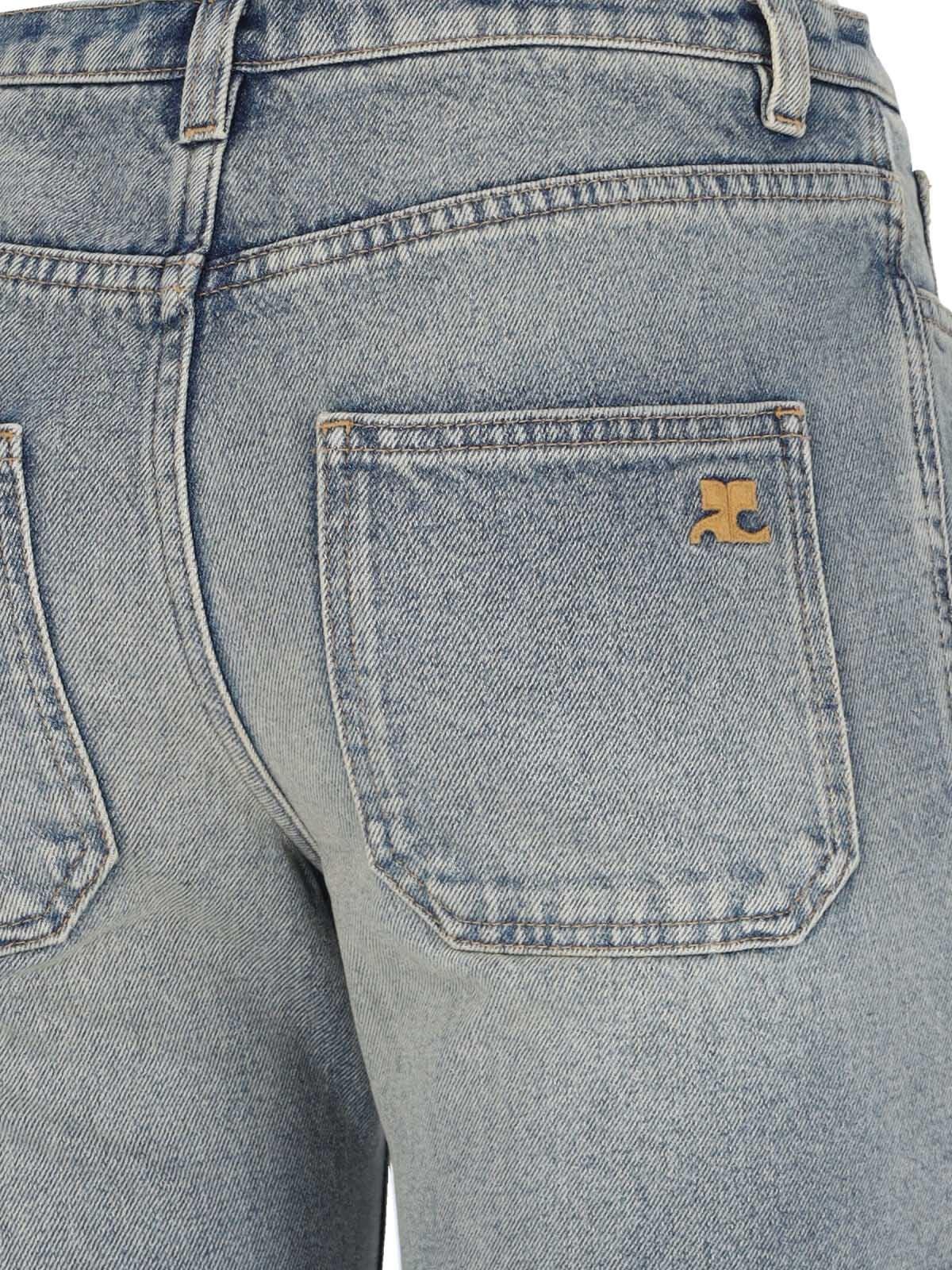 Shop Courrèges Jeans Bootcut In Vintage Medium Blue