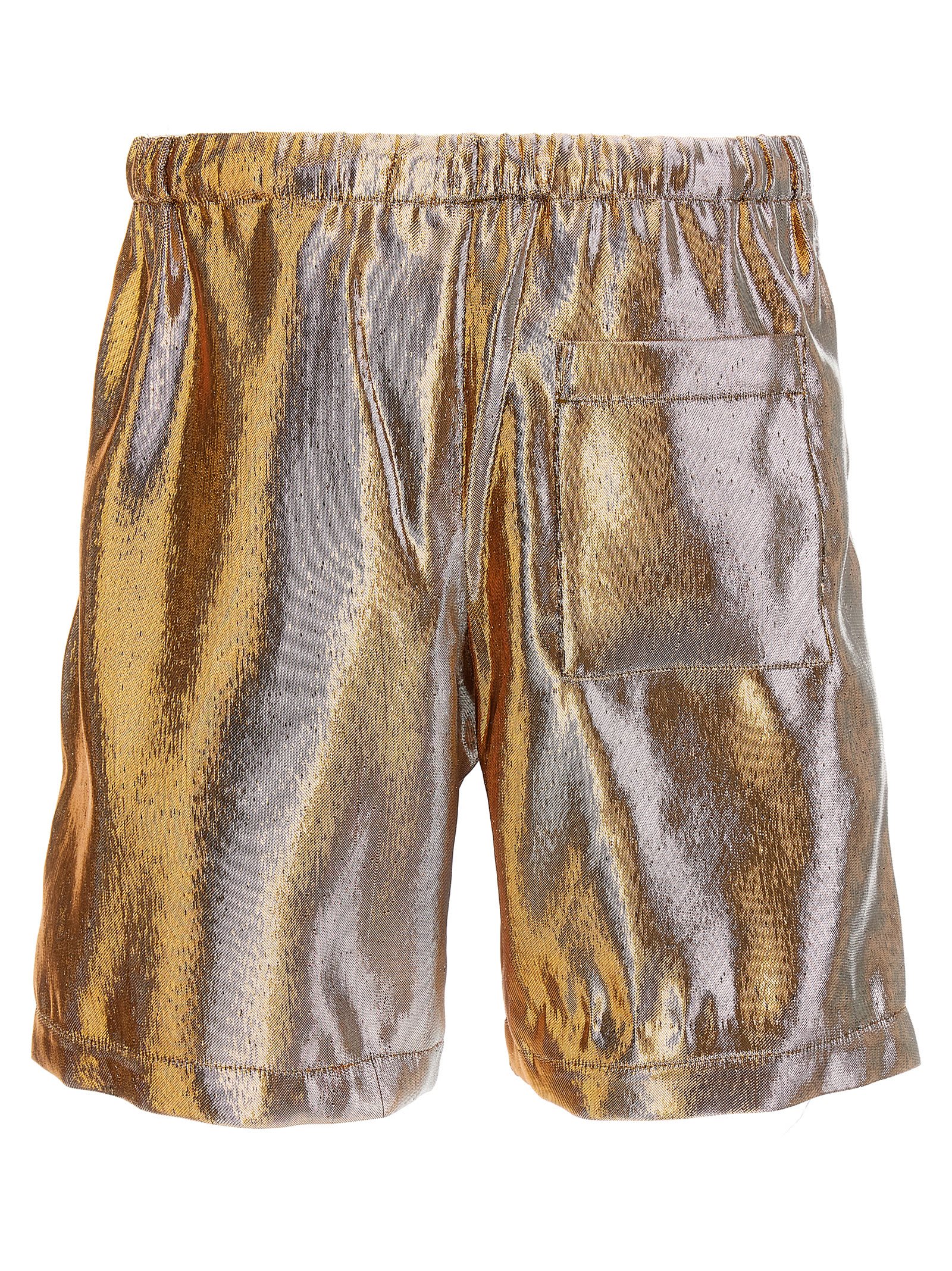 Dries Van Noten Piperi Gold Shorts In Gold