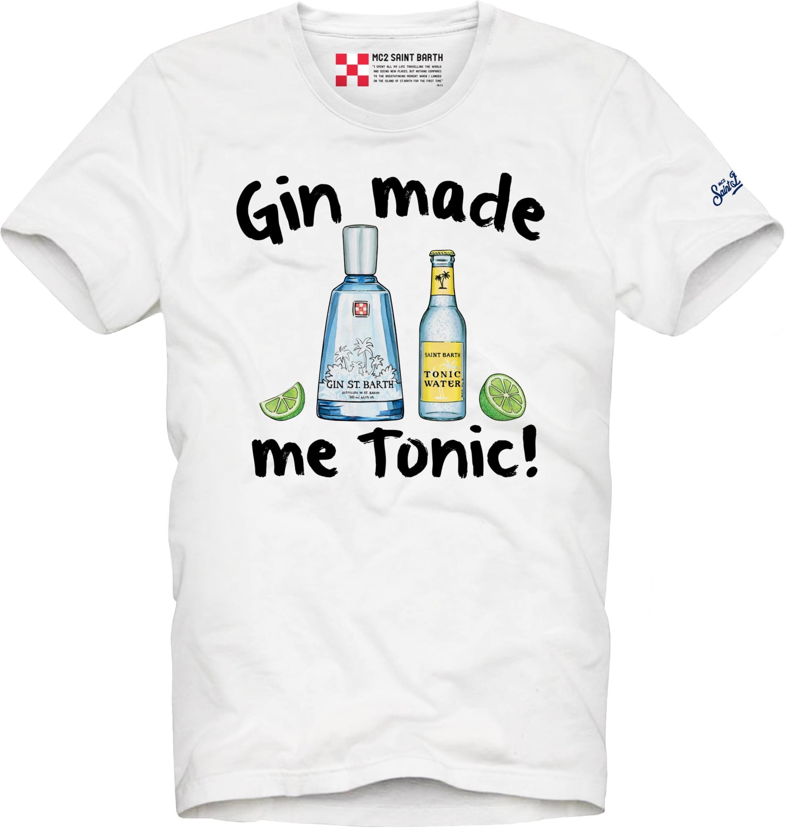 MC2 Saint Barth White Gin Made Me Tonic Print Man T-shirt