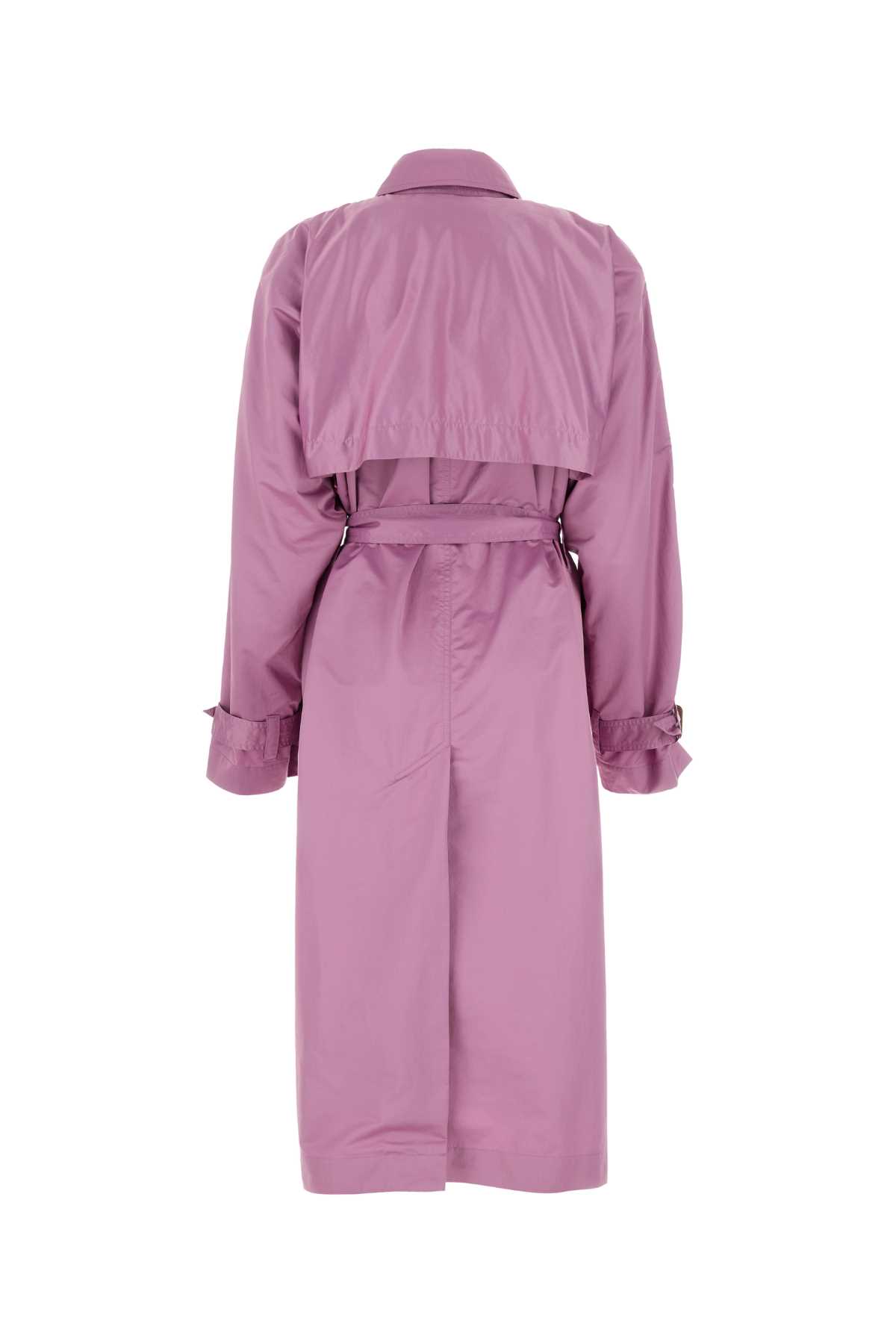 Shop Isabel Marant Lilac Polyester Blend Oversize Edenna Trench Coat