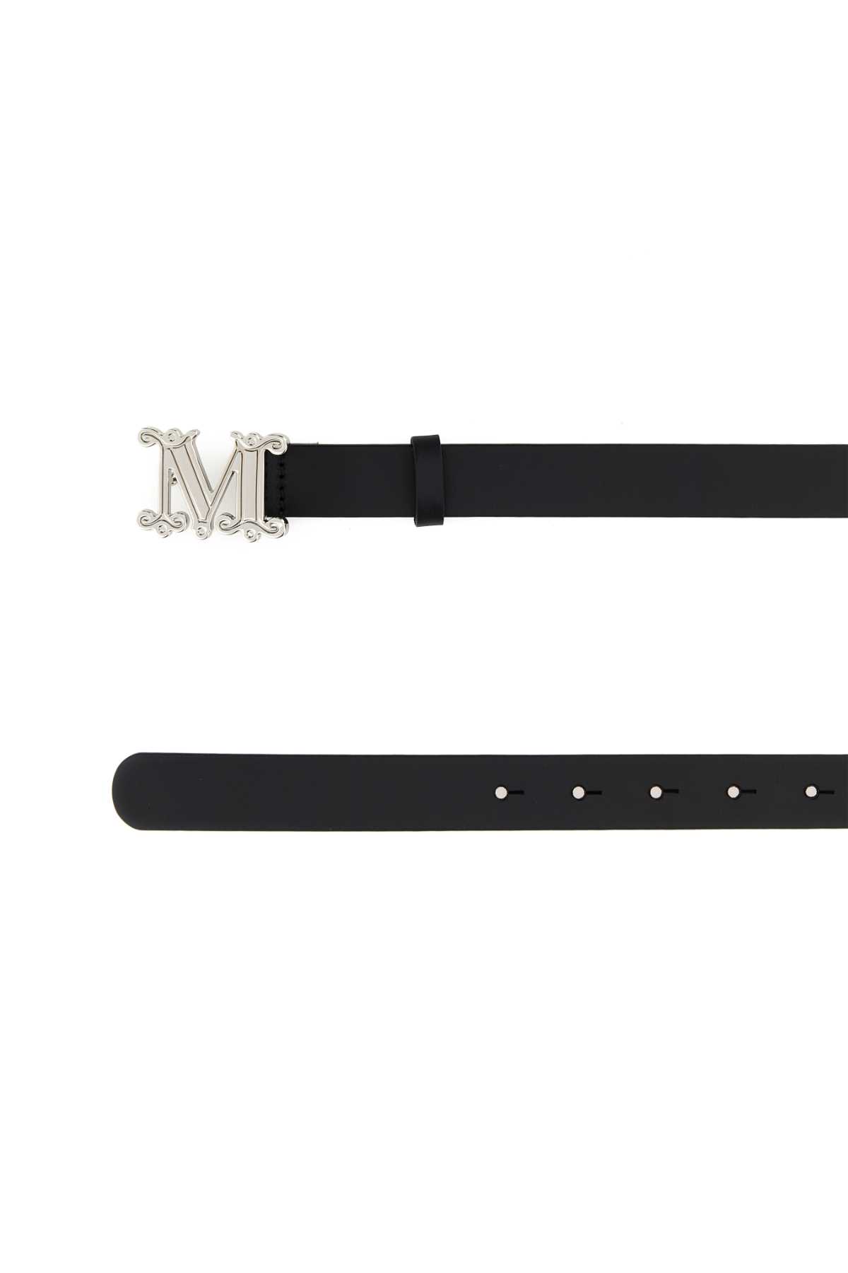 Max Mara Black Leather Belt In Black