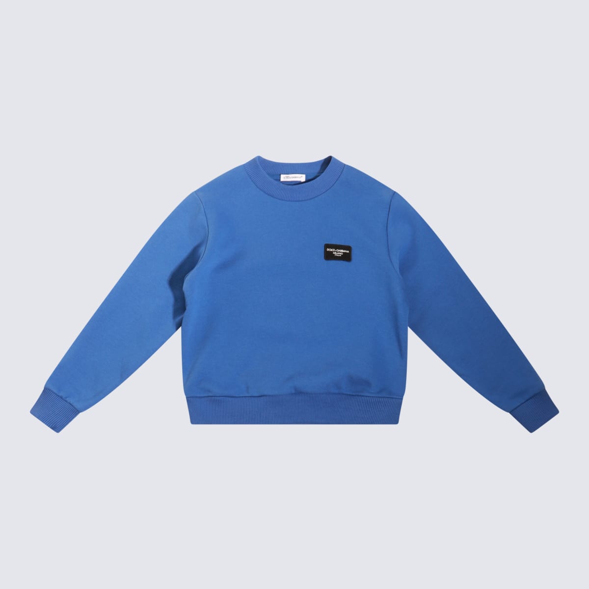 Dolce & Gabbana Kids' Blue Cotton Sweatshirt In Bluette Medio