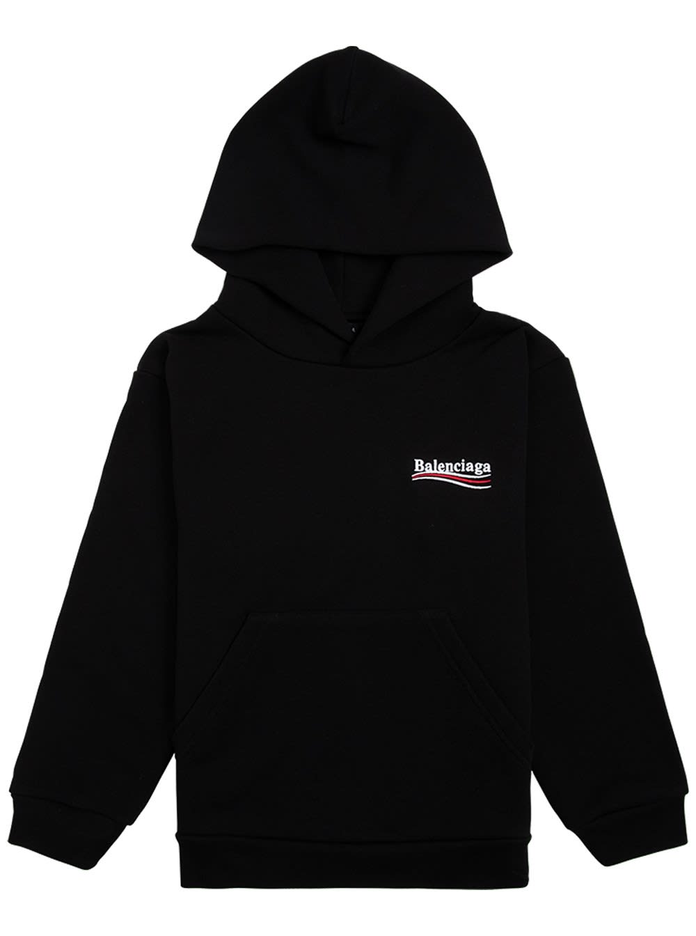 Balenciaga Black Jersey Hoodie With Logo Print