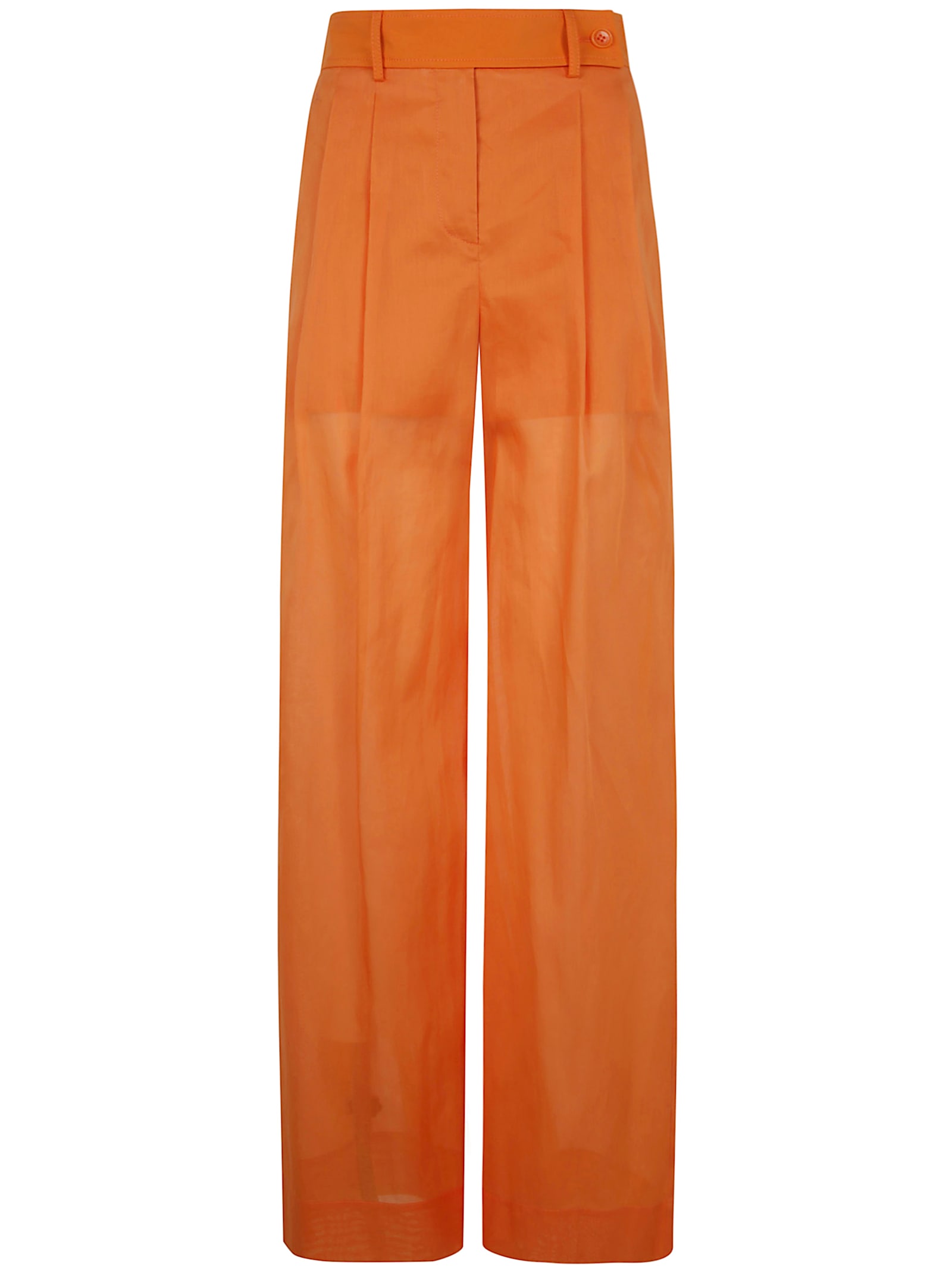 Alberta Ferretti Organzed Muslin Trousers In Orange