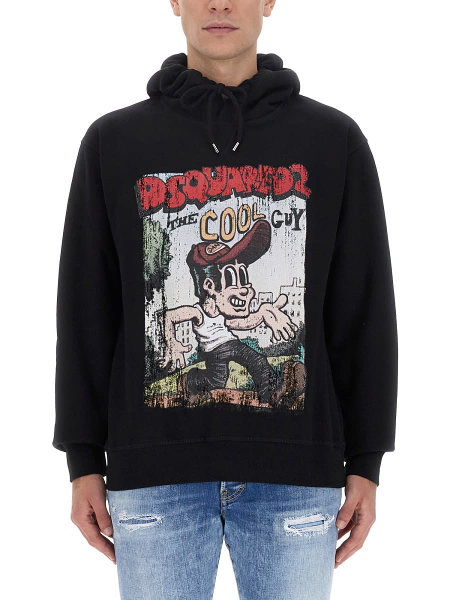 Shop Dsquared2 Sweatshirt With Logo Print In Black