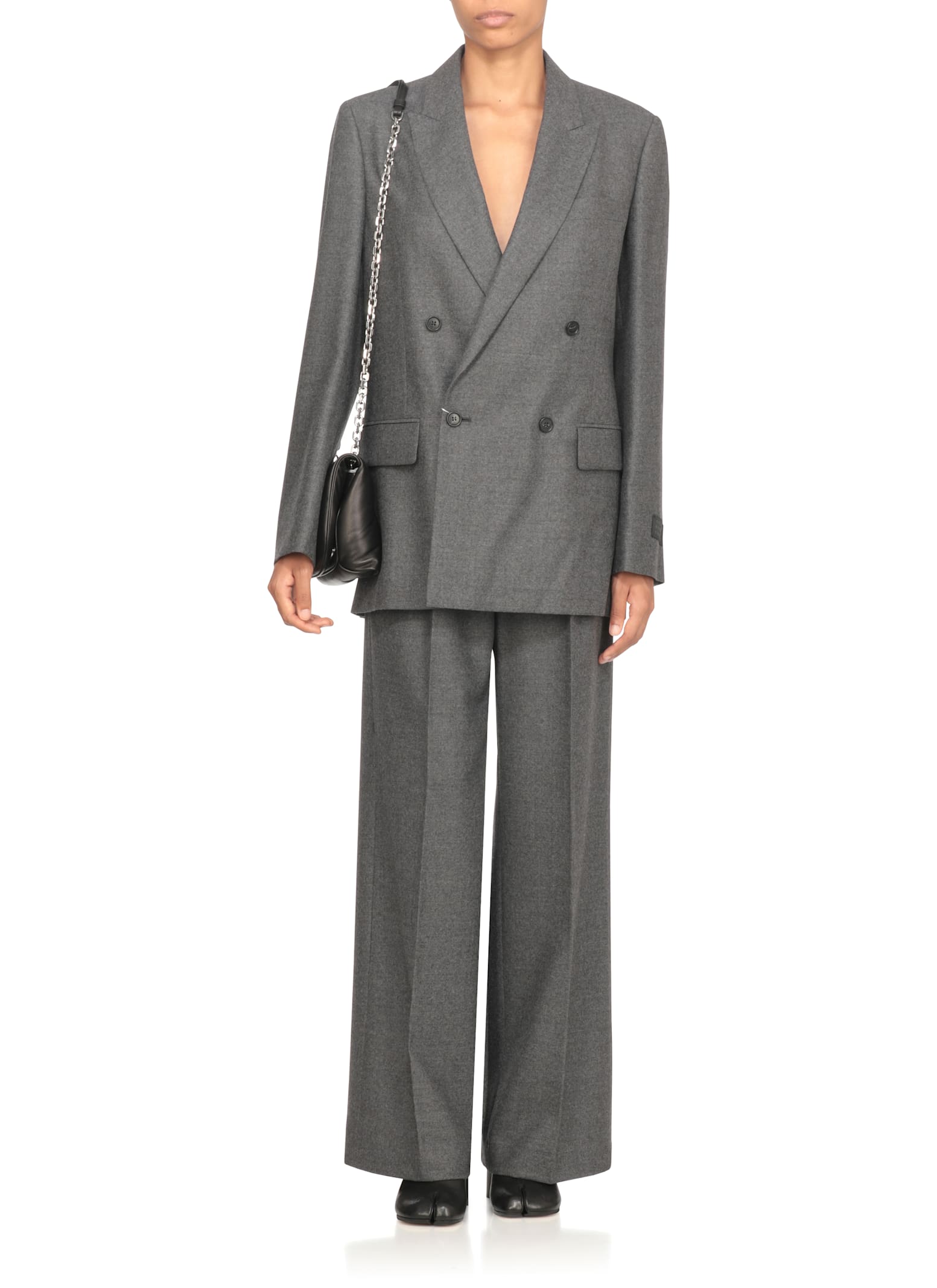 Mm6 Maison Margiela Double-breasted Jacket Jackets Grey In Gray