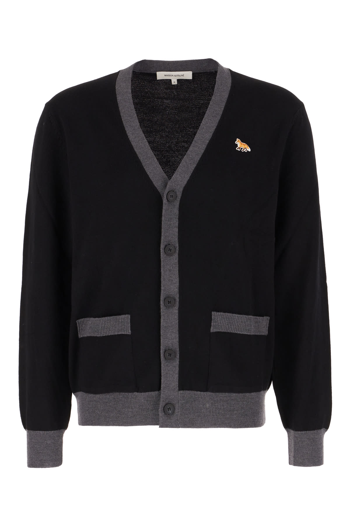 Maison Kitsuné Black Wool Cardigan