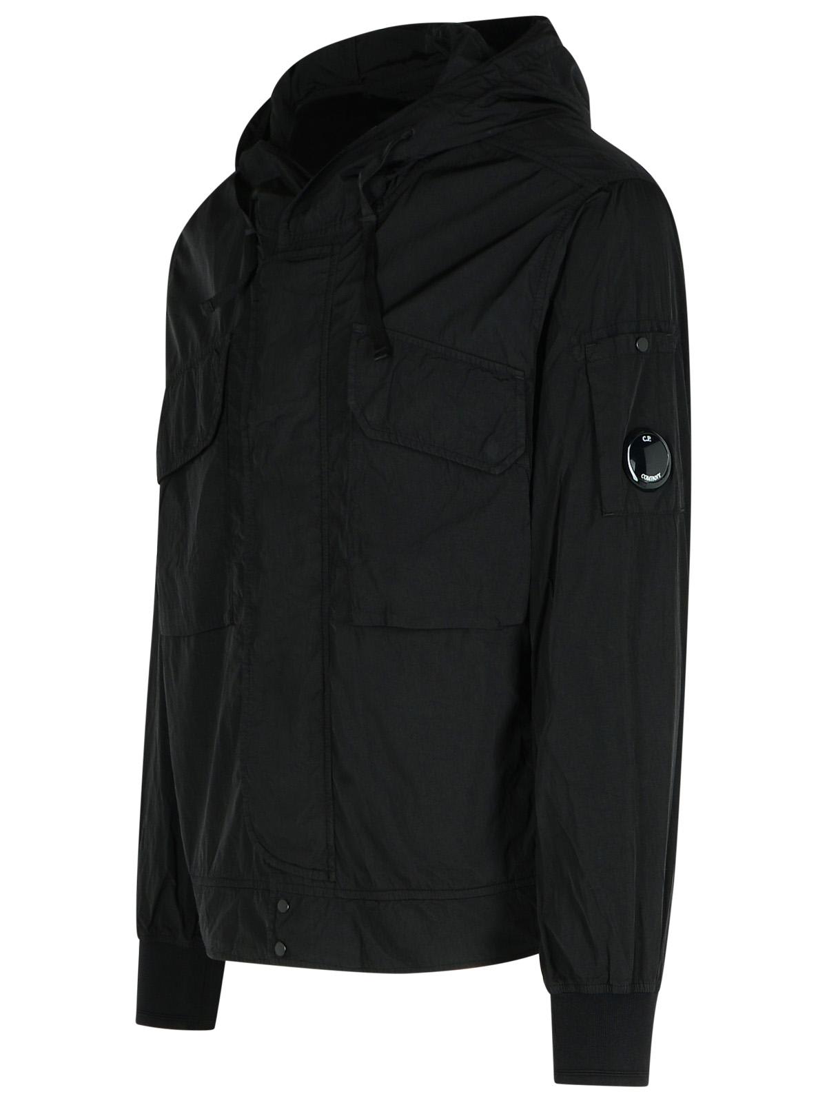 C.p. Company Chrome-r Lens Hooded Jacket In Black