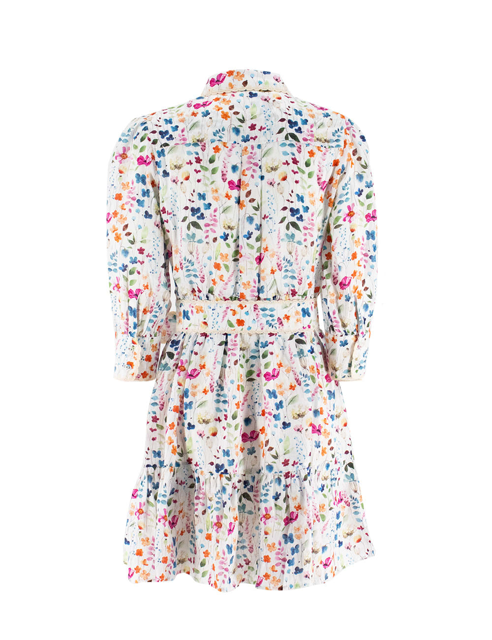 Shop Mc2 Saint Barth Dress In Linen Campy Flower 01