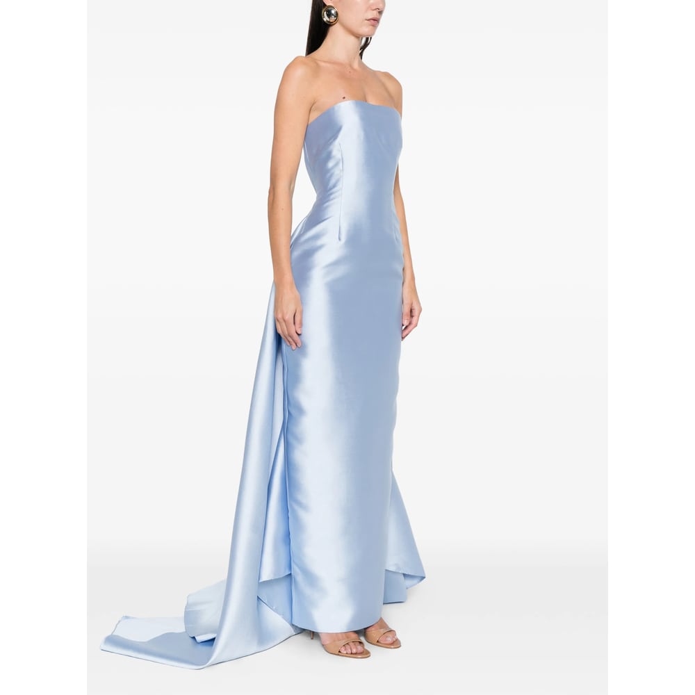 Solace London Strapless Maxi Dress In Blue