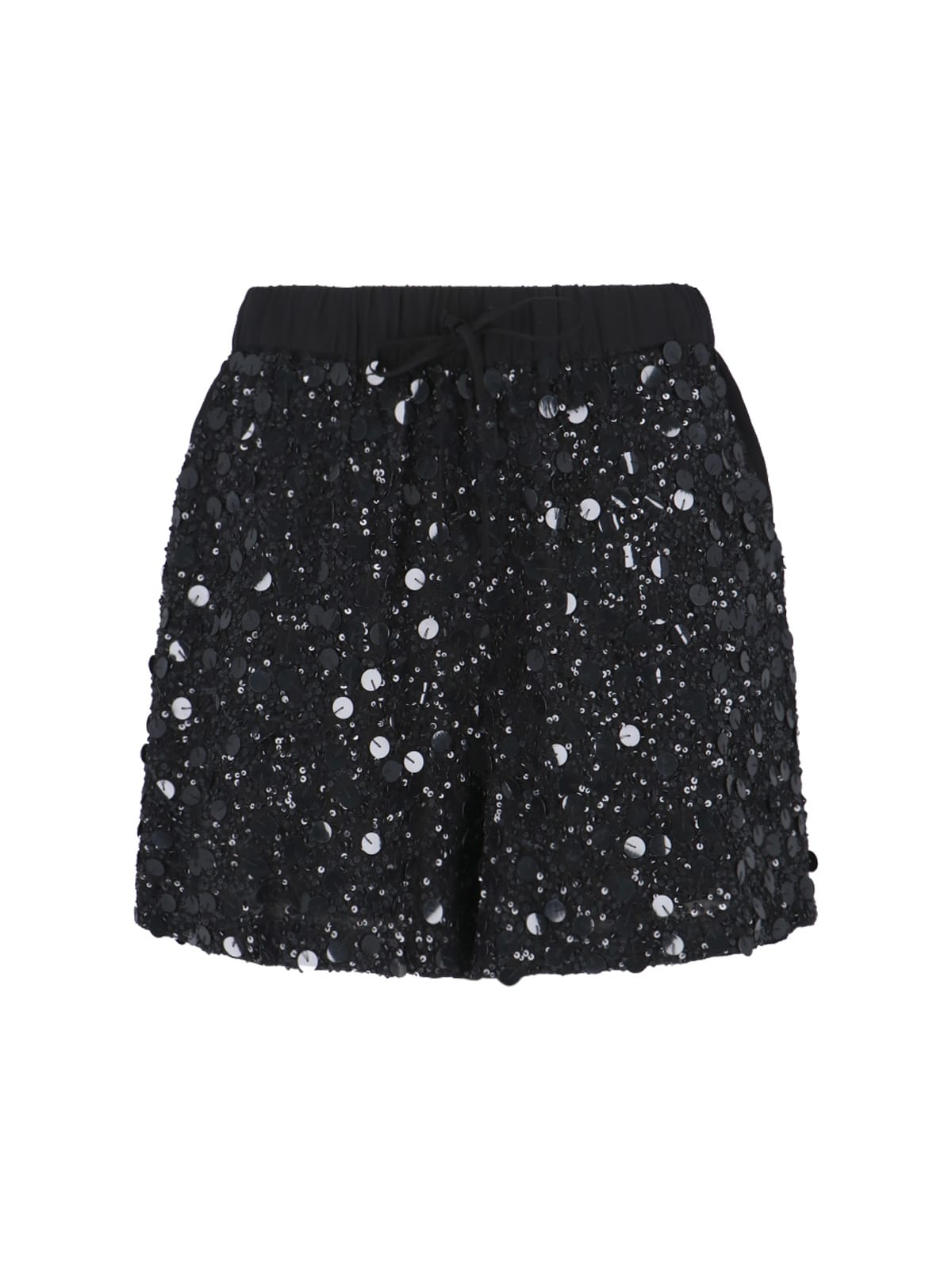 Shop P.a.r.o.s.h Sequin Shorts In Black