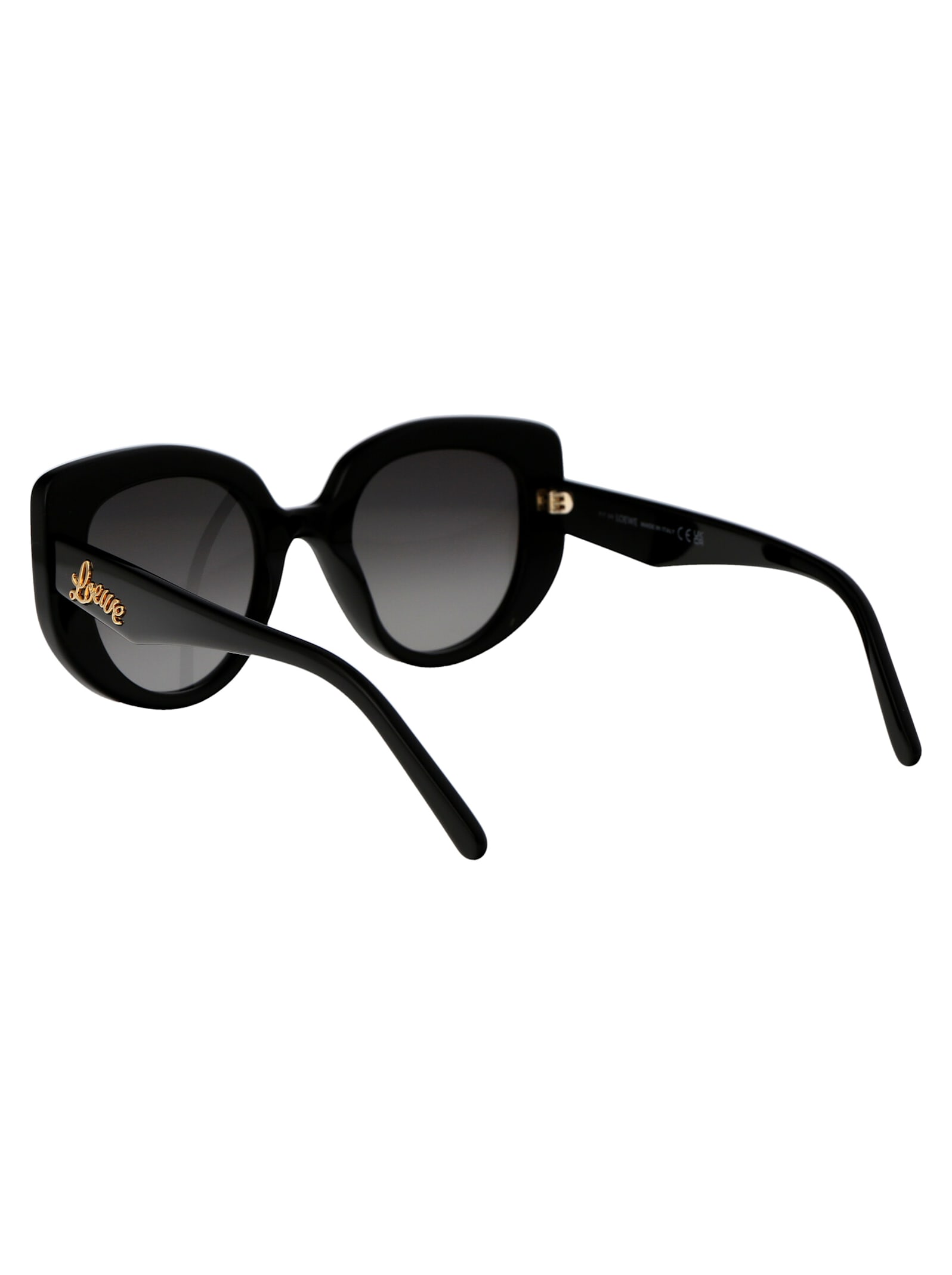 Shop Loewe Lw40100i Sunglasses In 01b Shiny Black / Gradient Smoke