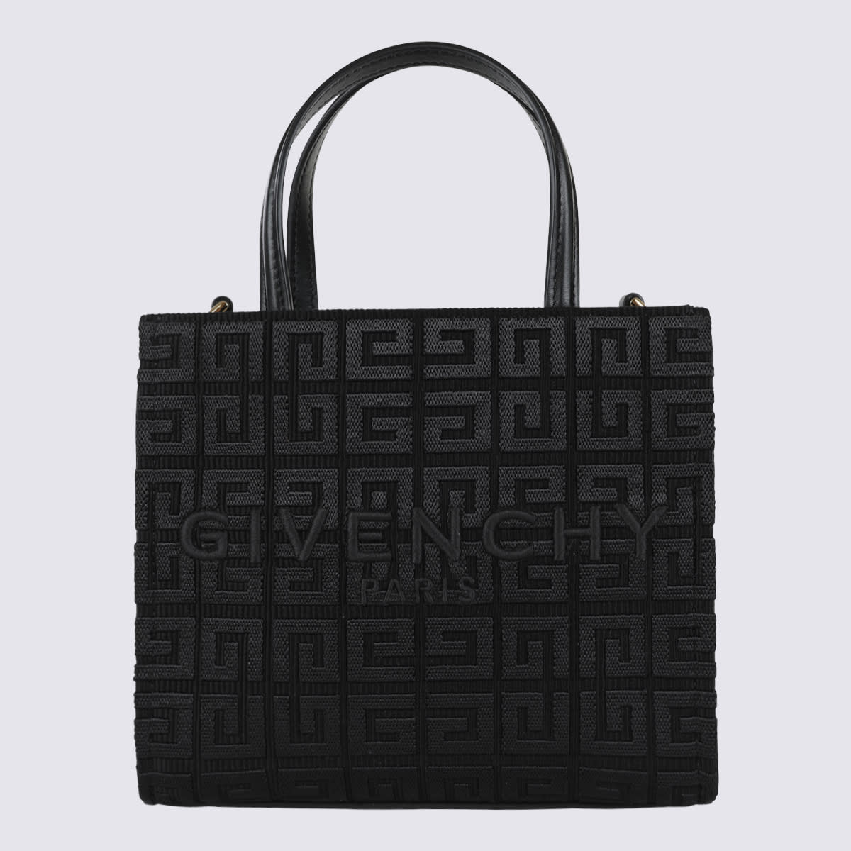 Shop Givenchy Black Cotton Blend G Mini Tote Bag