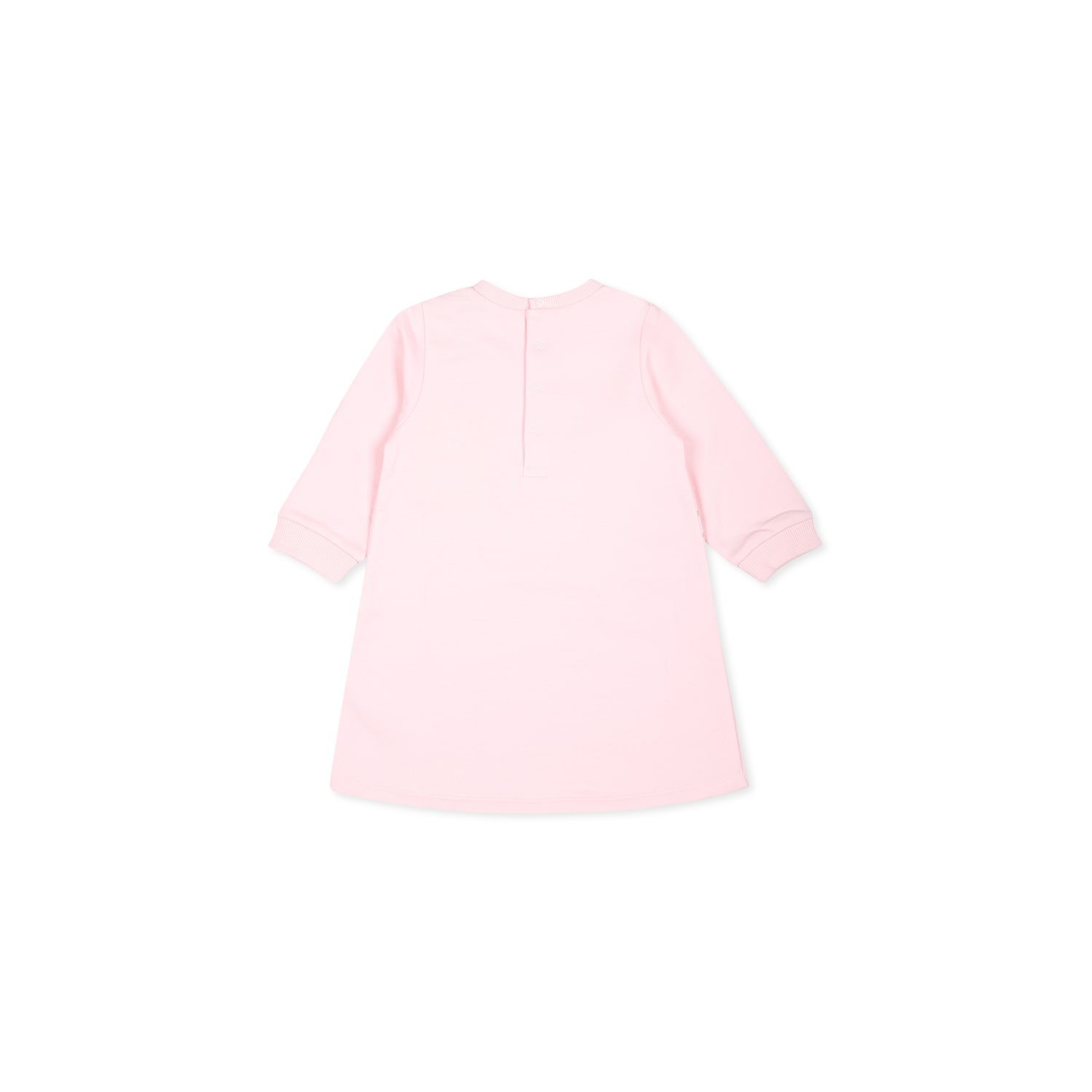 Marc Jacobs Pink Dress For Baby Girl With Bag Print In Pink