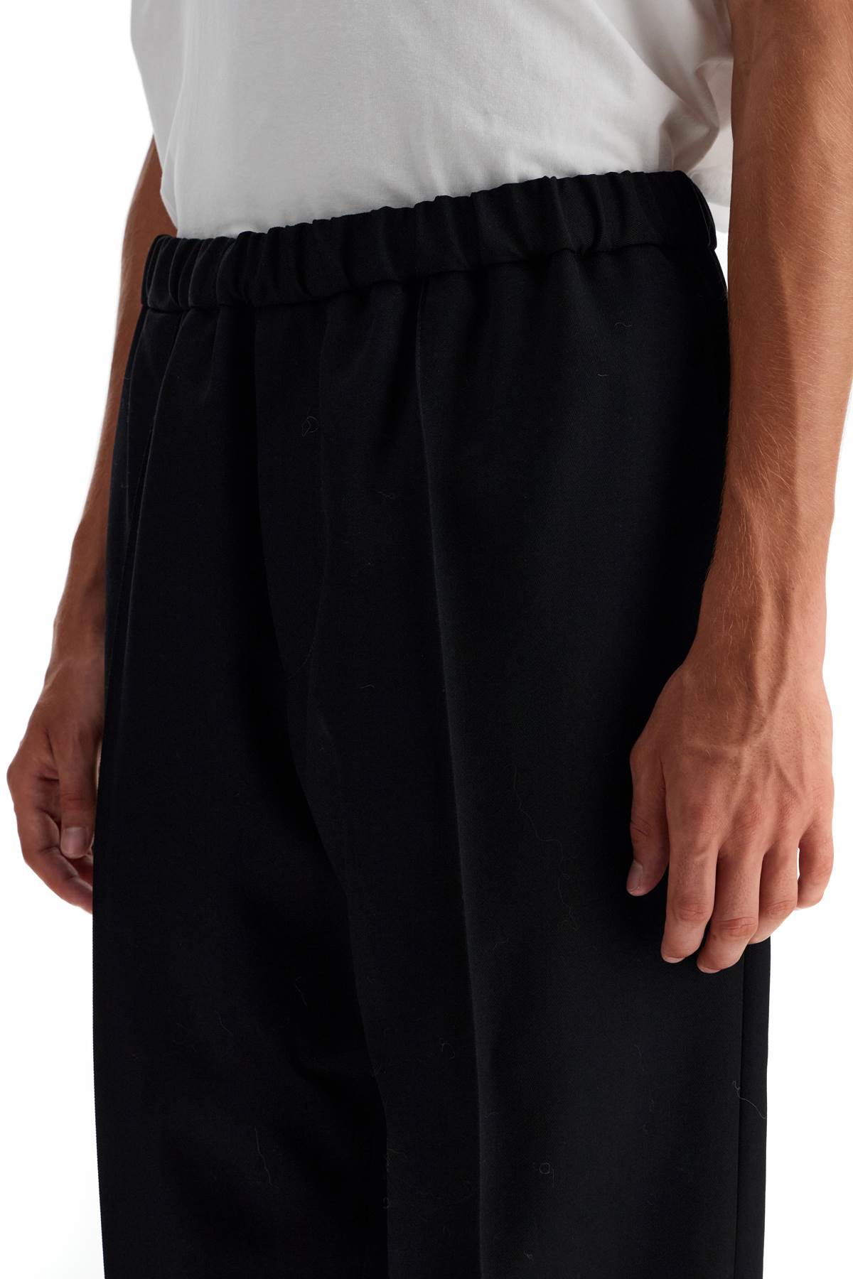 Shop Jil Sander Tapered Wool Twill Trousers In Black (black)