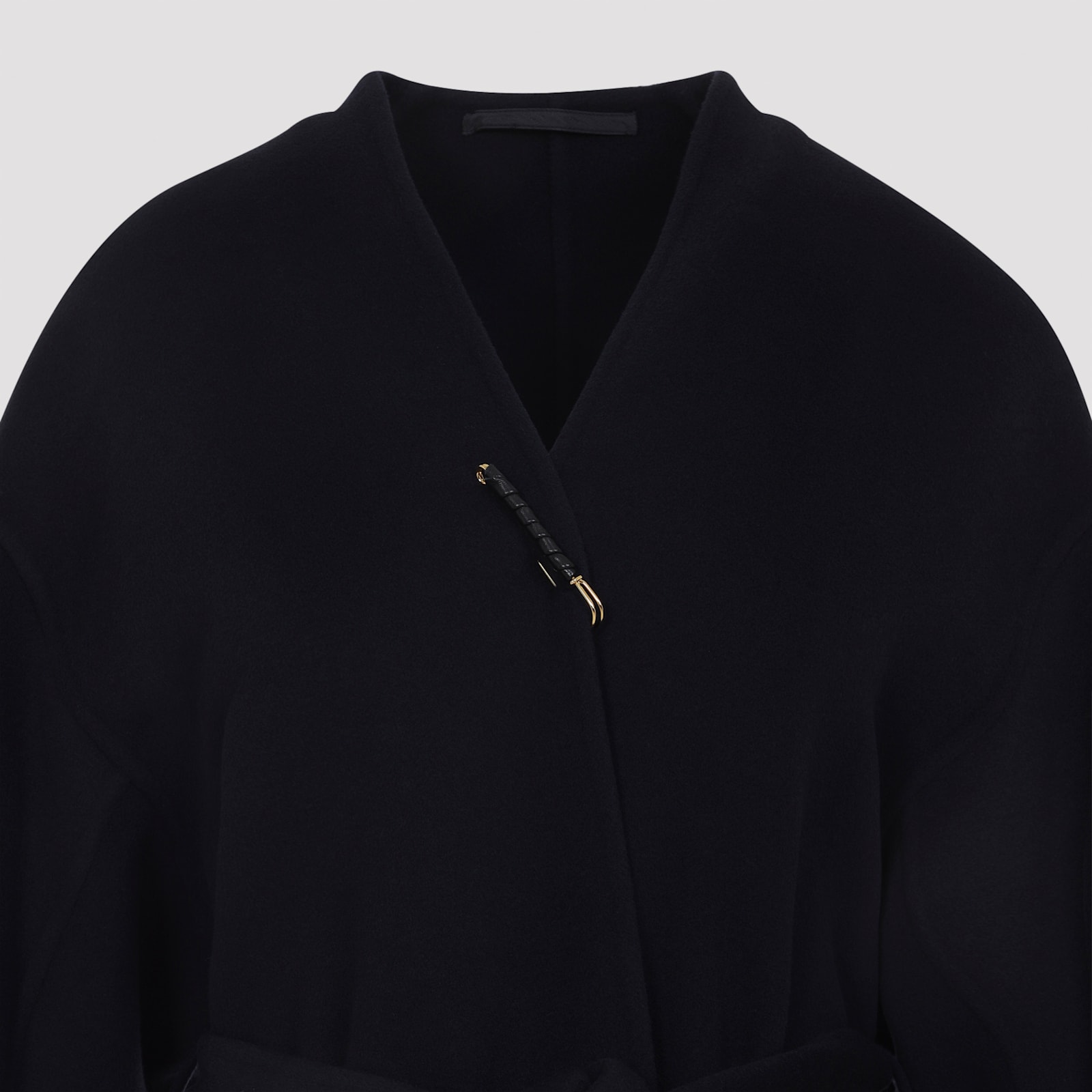 Carven Wool Wrap Coat In Blue