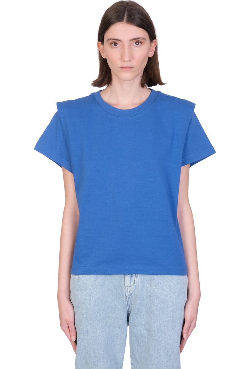 Isabel Marant Zelitos T-shirt In Blue Cotton
