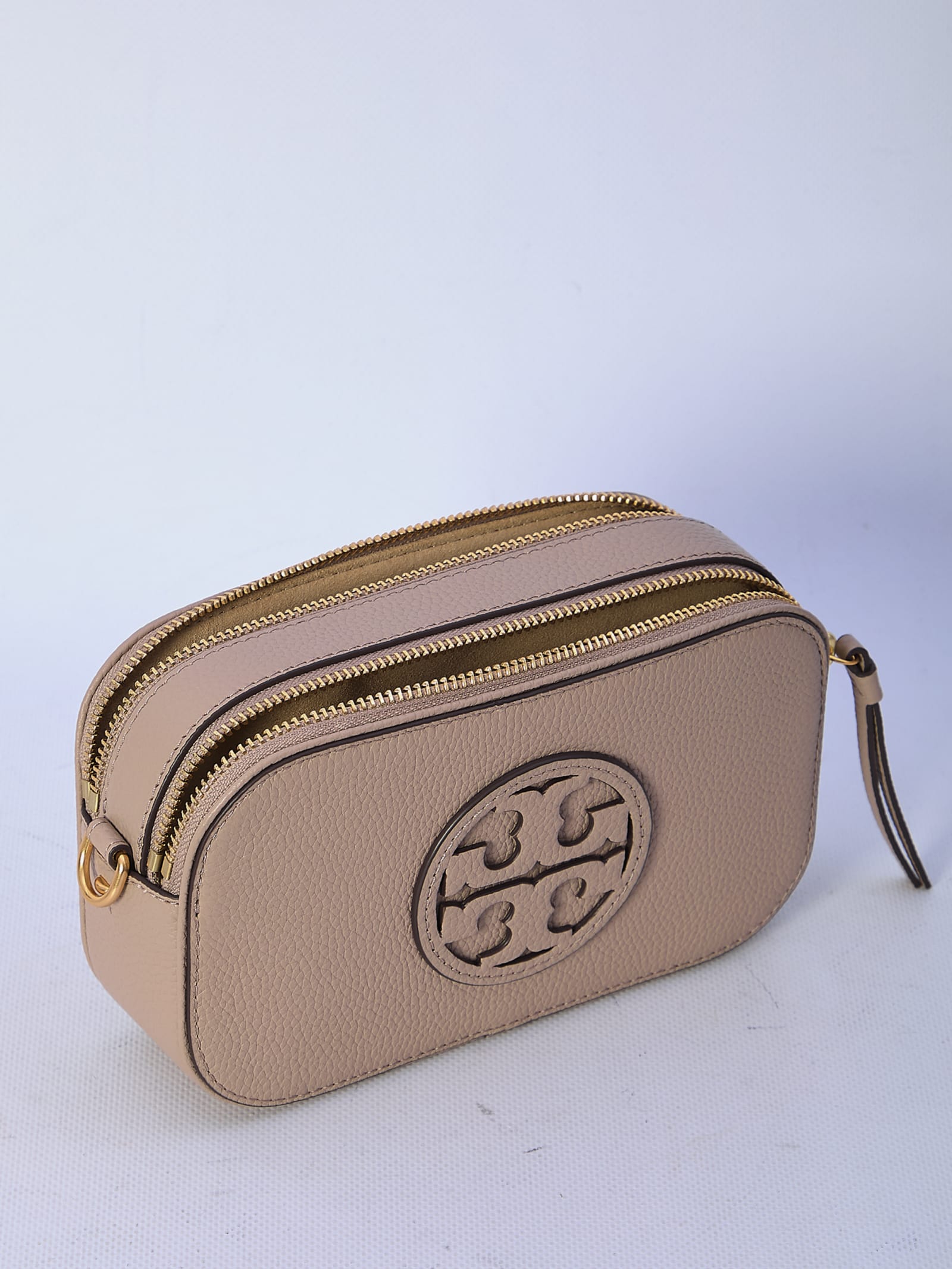 Shop Tory Burch Miller Mini Bag In Beige