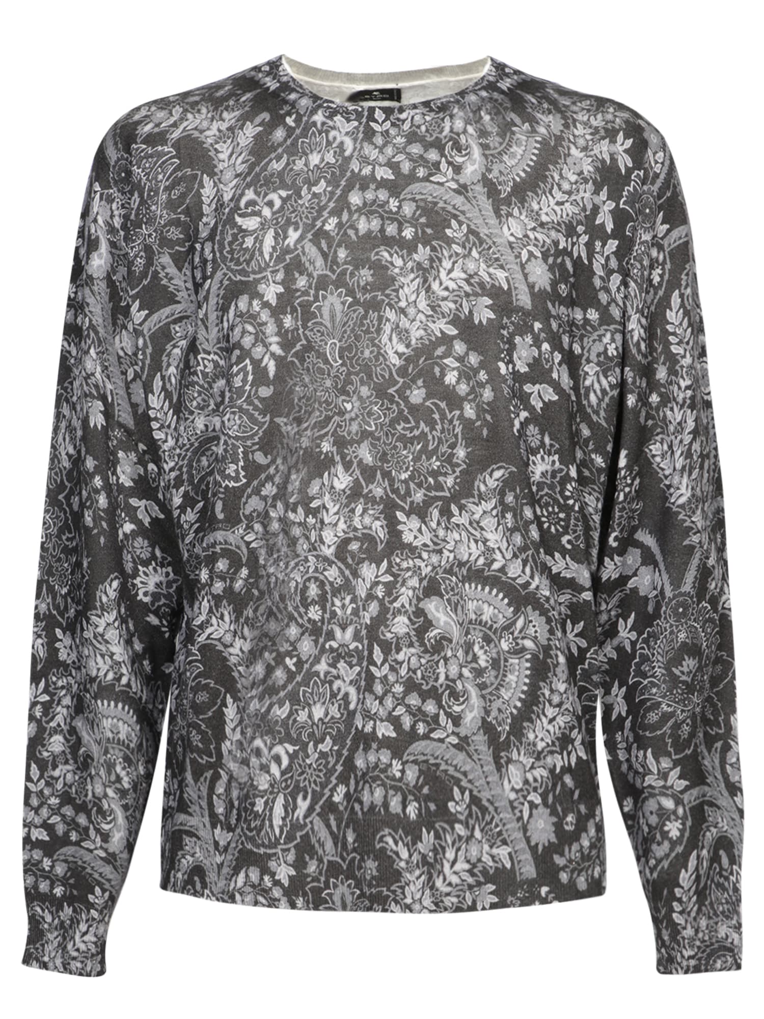 Shop Etro Black Wool Patterned Sweater