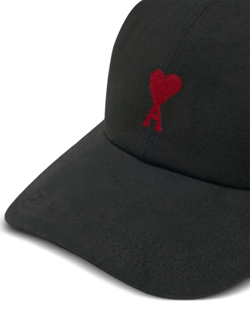 Shop Ami Alexandre Mattiussi Red Adc Embroidery Cap In Black