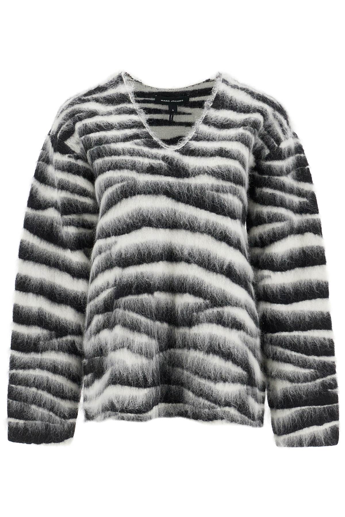 Shop Marc Jacobs Zebra Print Wool And Mohair In Black/white (white)