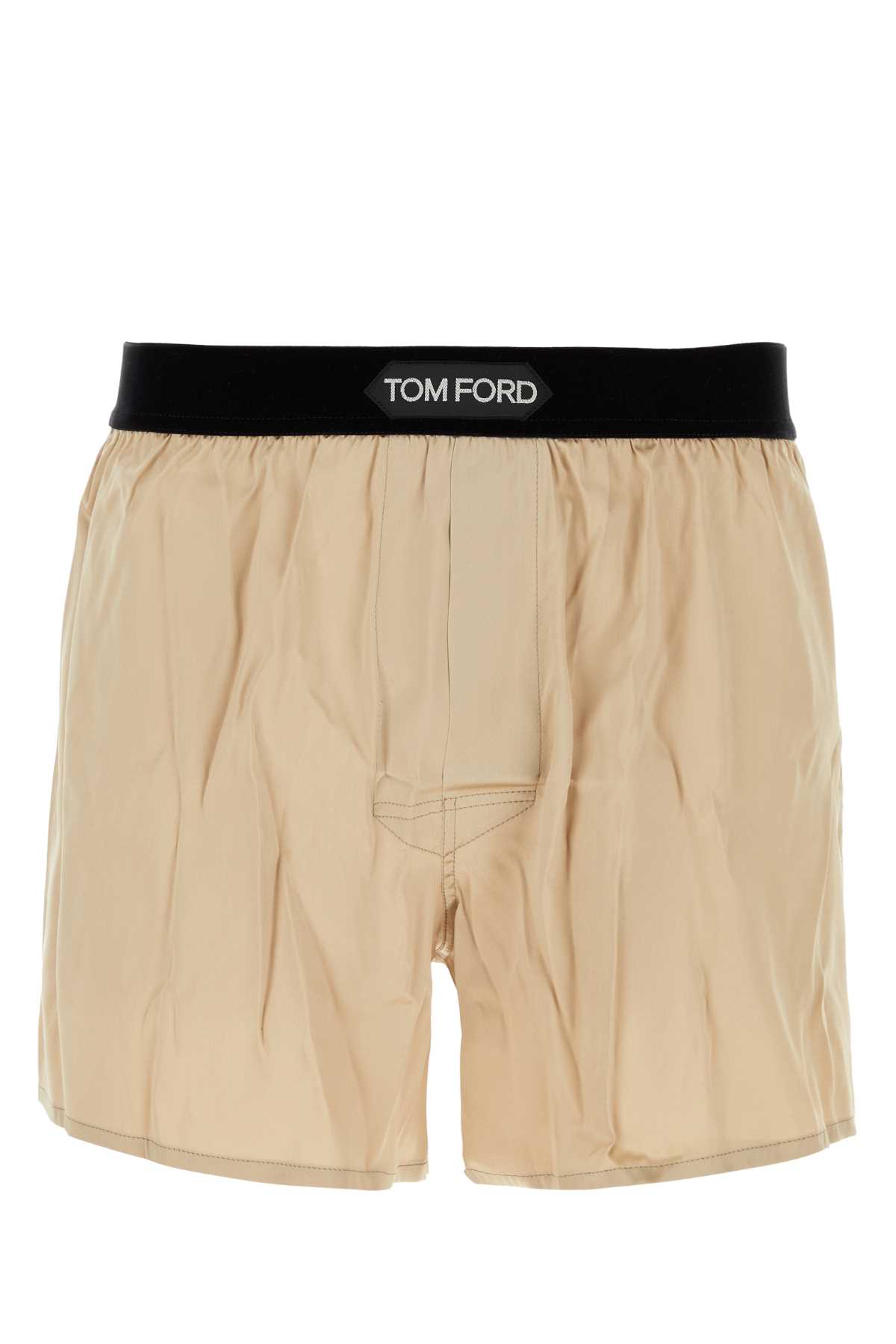 Beige Satin Boxer