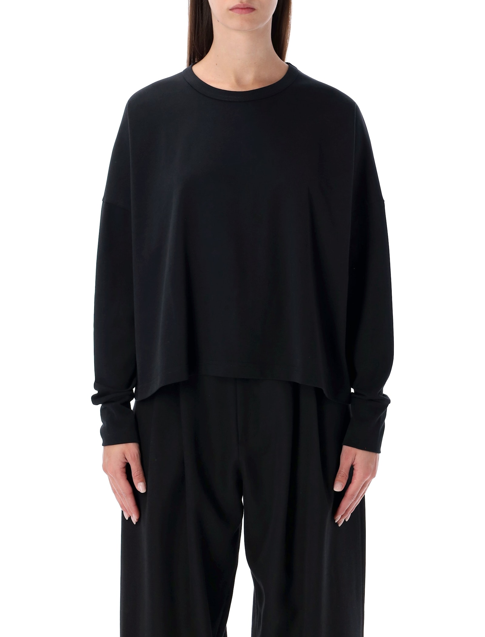 Studio Nicholson Loop Cotton Jersey Long Sleeve T-shirt In Black
