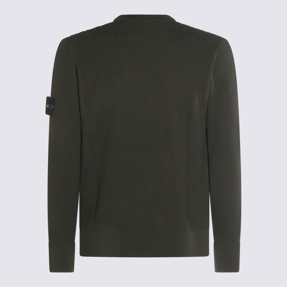 Stone Island Knit Crewneck Sweater In Full Rib Rws Wool Clothing In Green