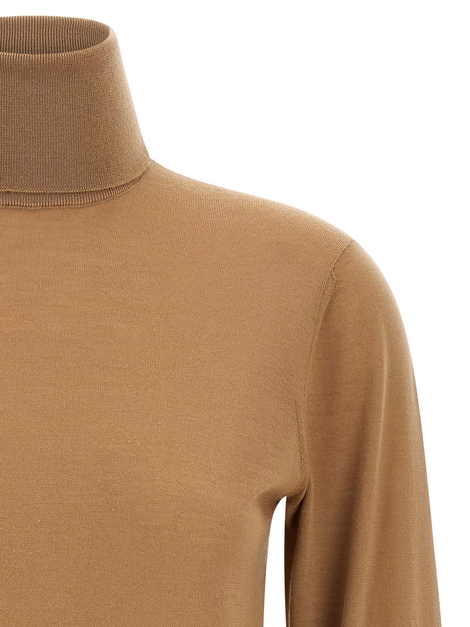 Dolce & Gabbana Cashmere Turtleneck Sweater Sweaters And Cardigans Beige In Brown