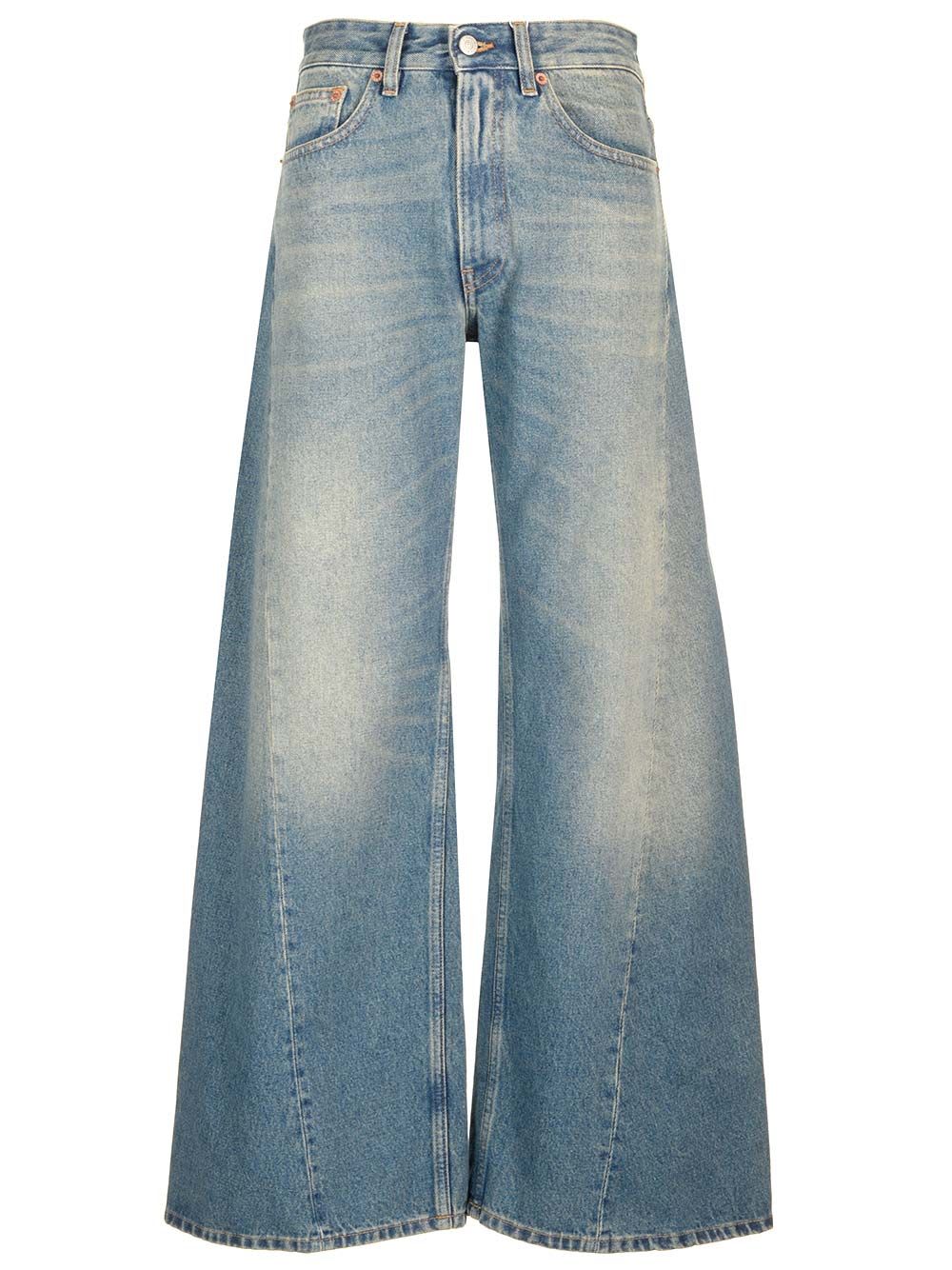 Shop Mm6 Maison Margiela Oversized Jeans In Blue