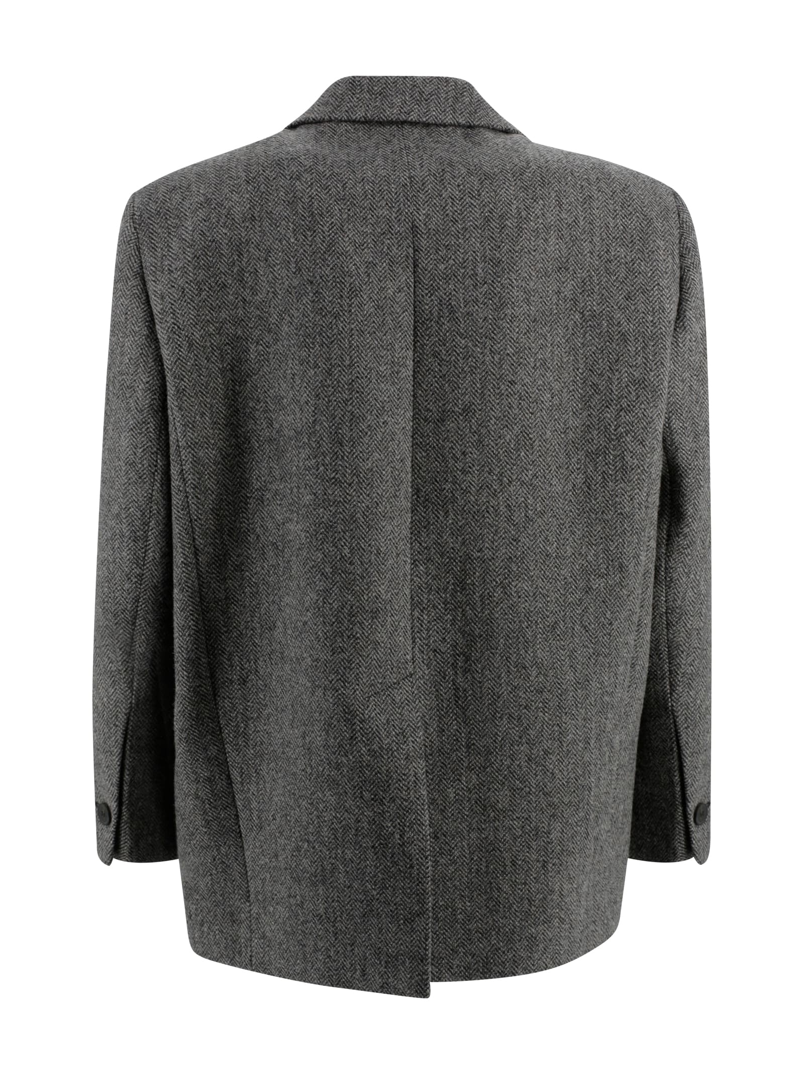 Weekend Max Mara Tronto Wool Single Breasted Blazer In Gray