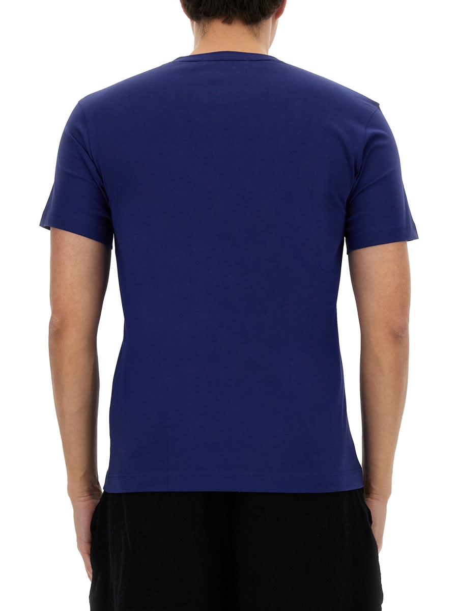 Shop Comme Des Garçons Shirt T-shirt With Logo In Blue