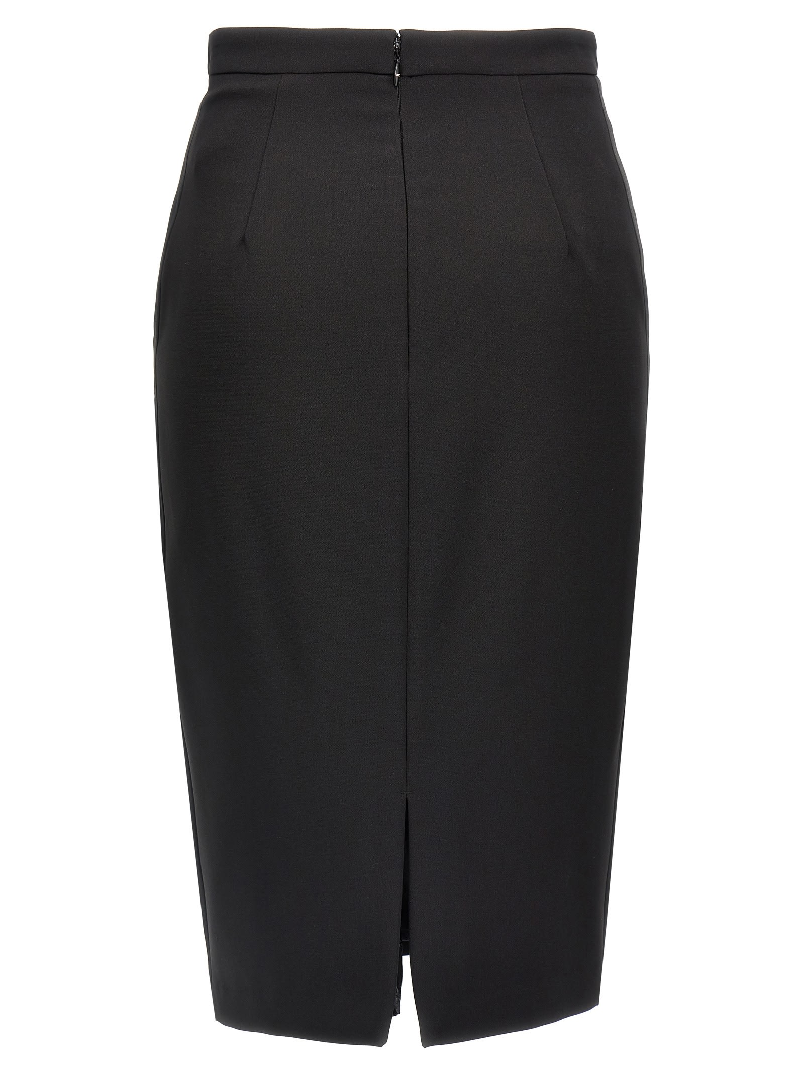 Shop Elisabetta Franchi Longuette Skirt In Black