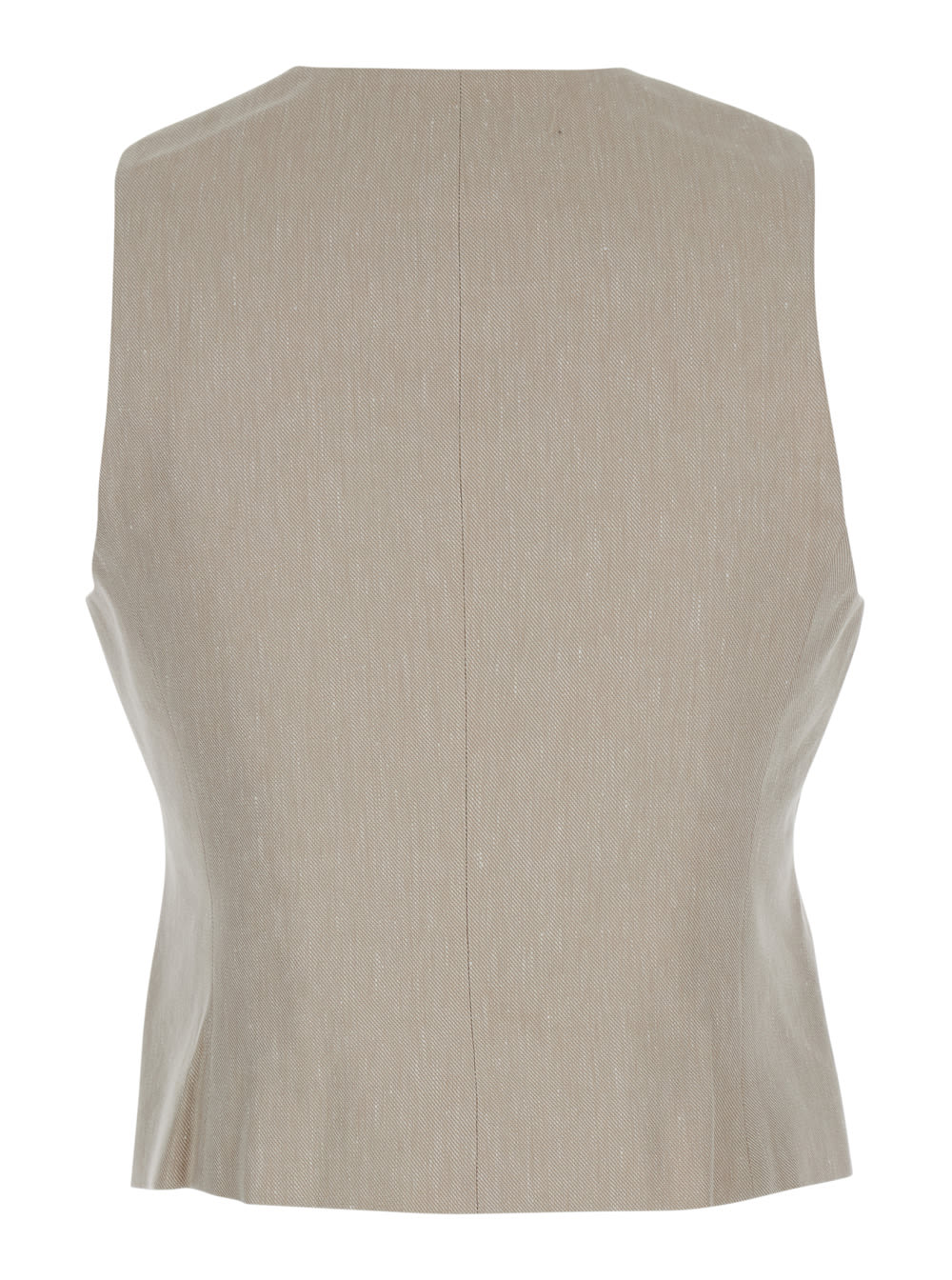 Shop Michael Michael Kors Vest With Flap Pkts Jacket In Beige