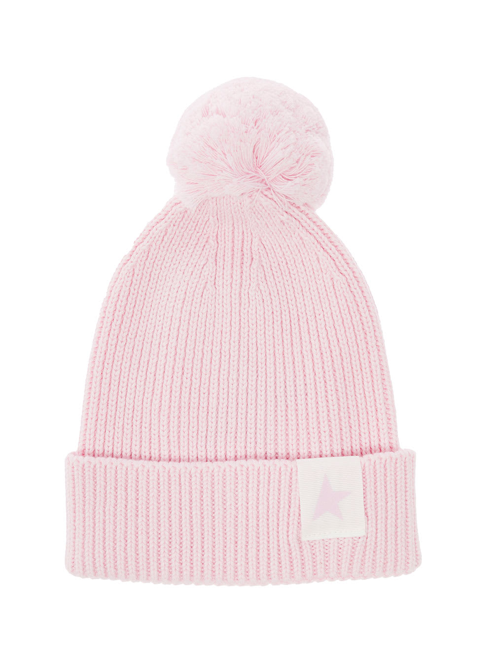 Pink Wool And Cotton Hat With Pom Pon Detail Golden Goose Kids Girl