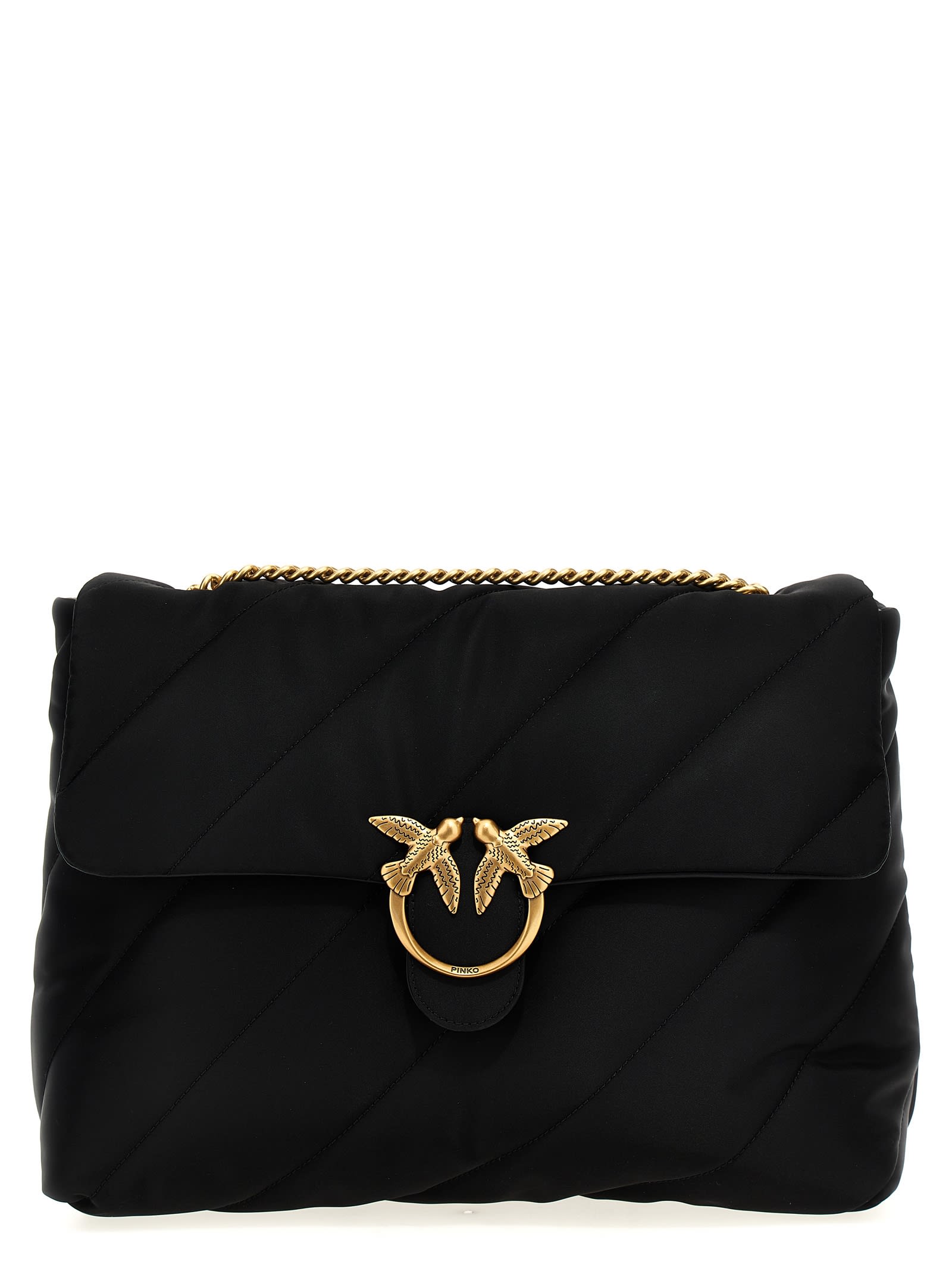 Shop Pinko Love Puff Extra Crossbody Bag In Black