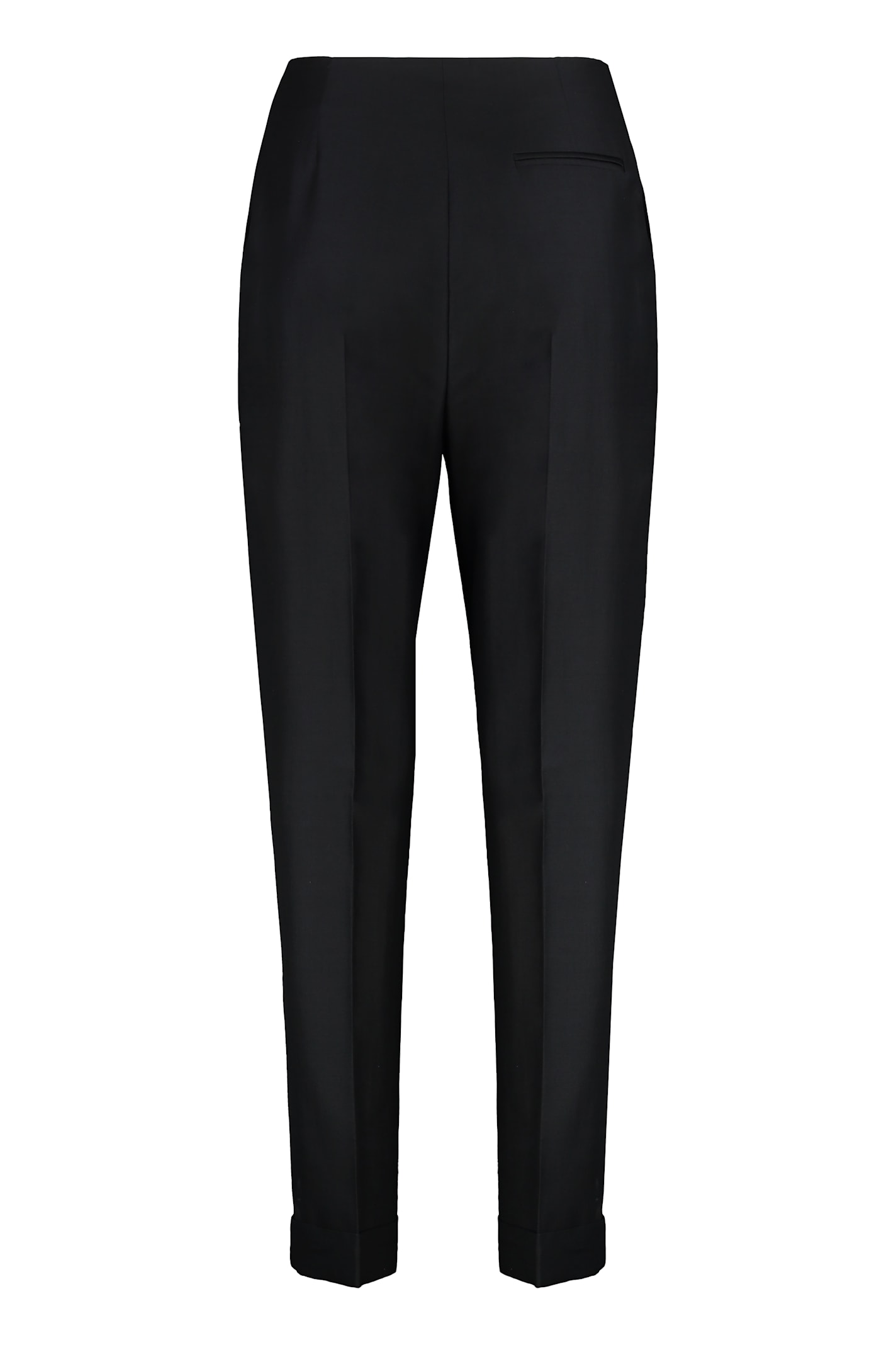 Alberta Ferretti Pleated-cuffed Trousers In Black