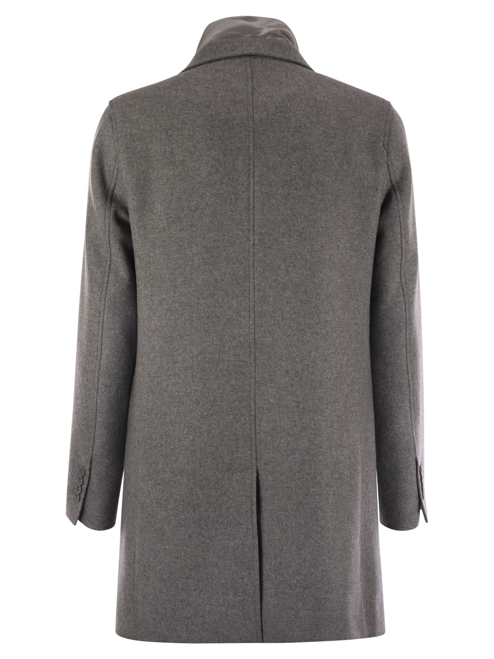 Herno Coat With Detachable Collar In Gray