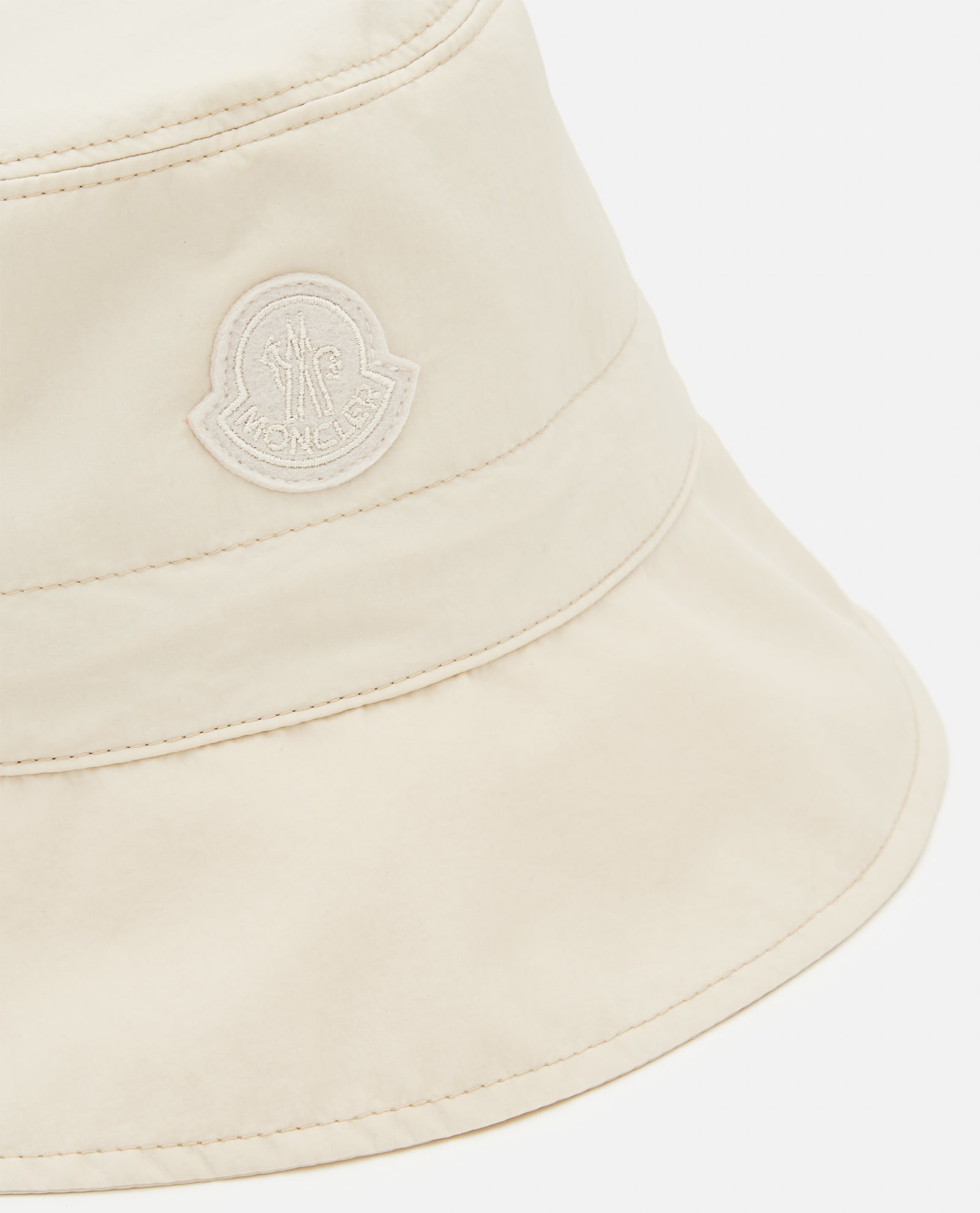 Moncler Bucket Hat With Logo In White