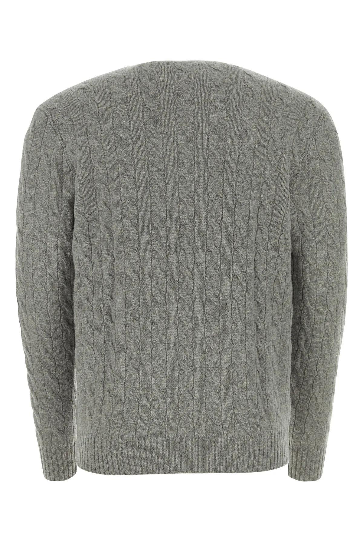 Shop Polo Ralph Lauren Grey Wool Blend Sweater In Grigio