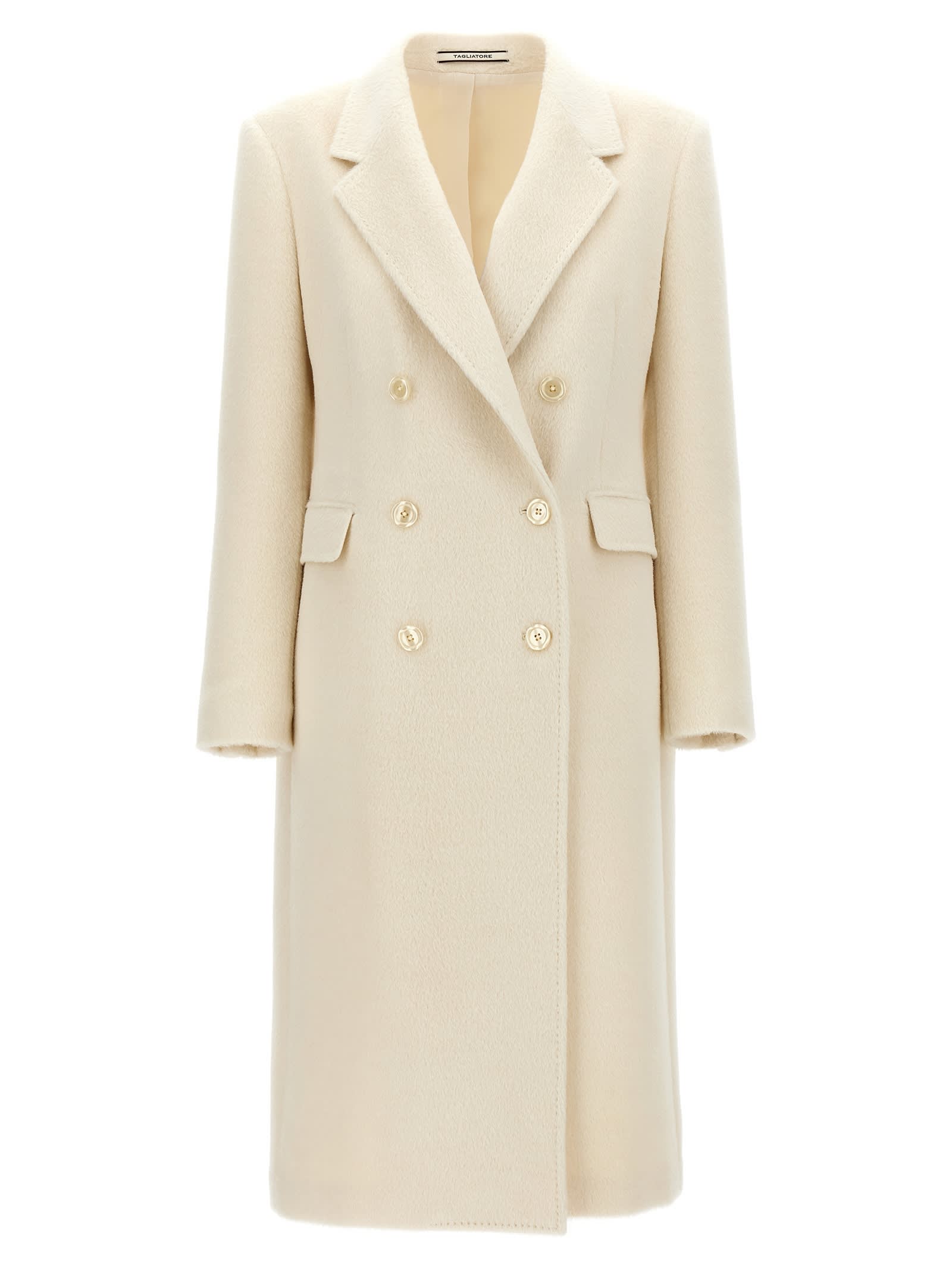 Shop Tagliatore Alpaca Double-breasted Coat In White