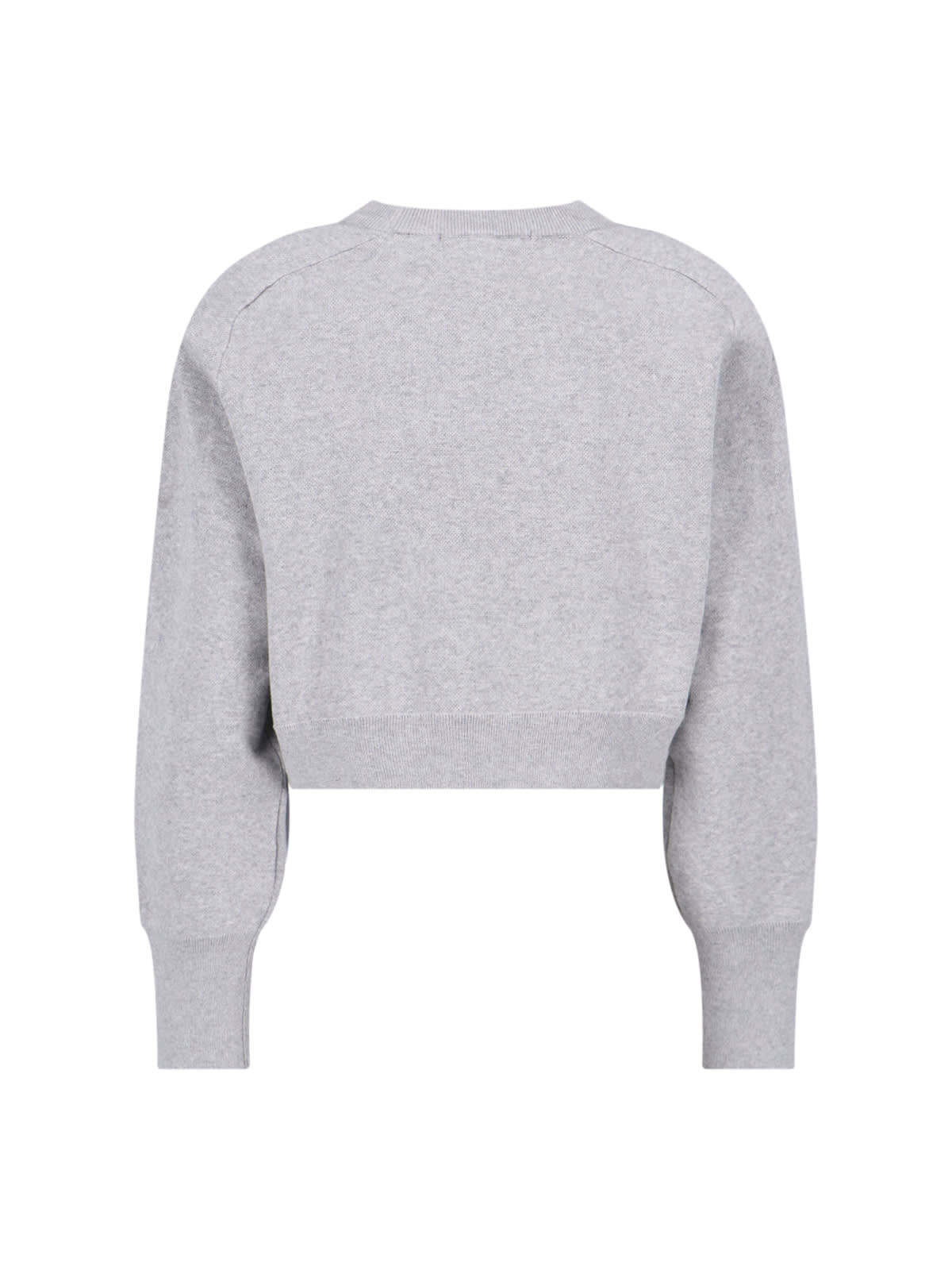 Shop Rotate Birger Christensen Logo Cropped Sweatshirt In Gray